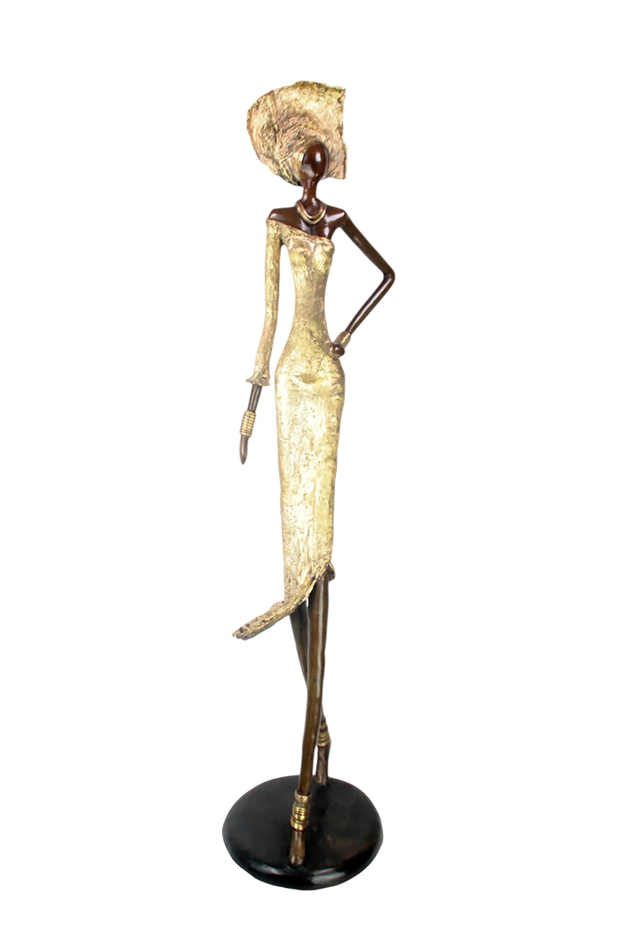 Bronze Issouf 120 cm doré n°1 Bronzes d&#39;Afrique