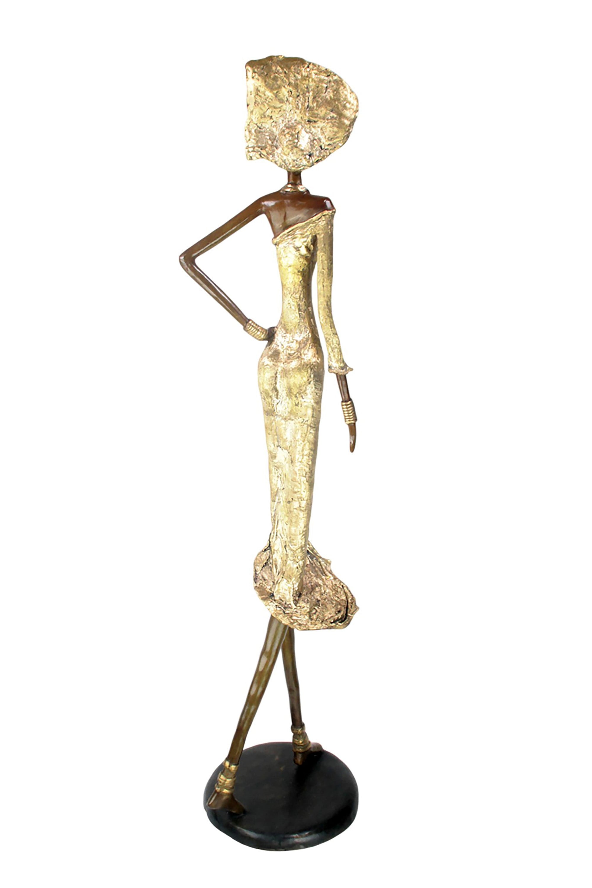 Bronze Issouf 120 cm doré n°1 Bronzes d&#39;Afrique