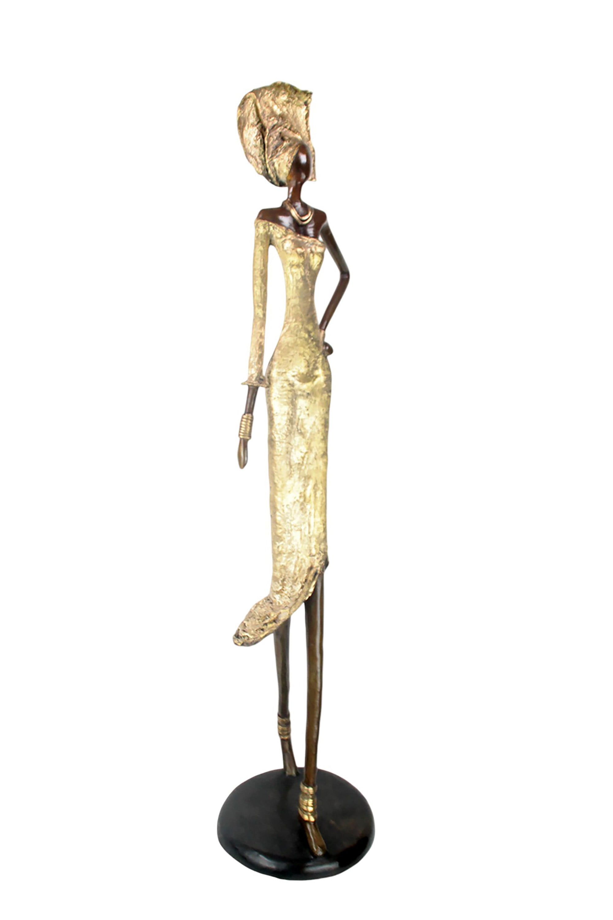Bronze Issouf 120 cm doré n°1 Bronzes d&#39;Afrique
