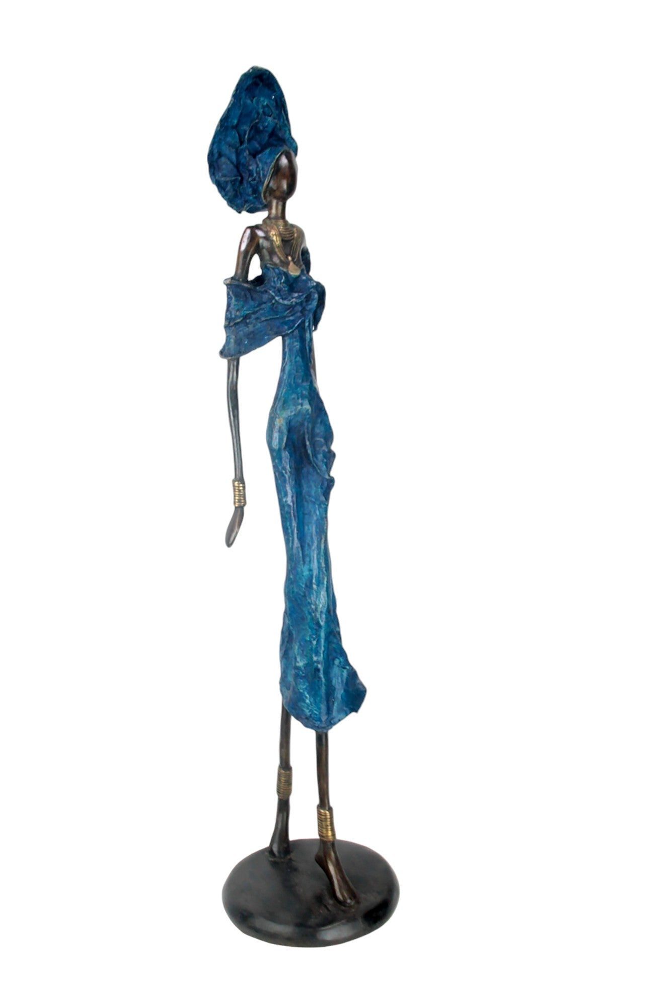 Bronze Issouf 80 cm bleu n°3 Bronzes d&#39;Afrique
