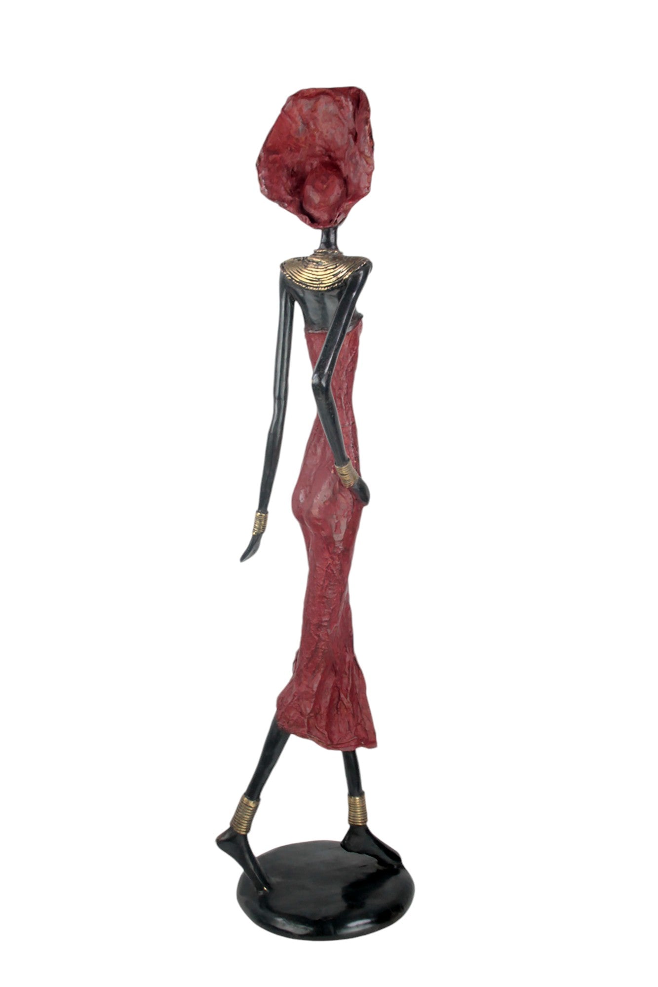 Bronze Issouf 70 cm rouge n°2 Bronzes d&#39;Afrique