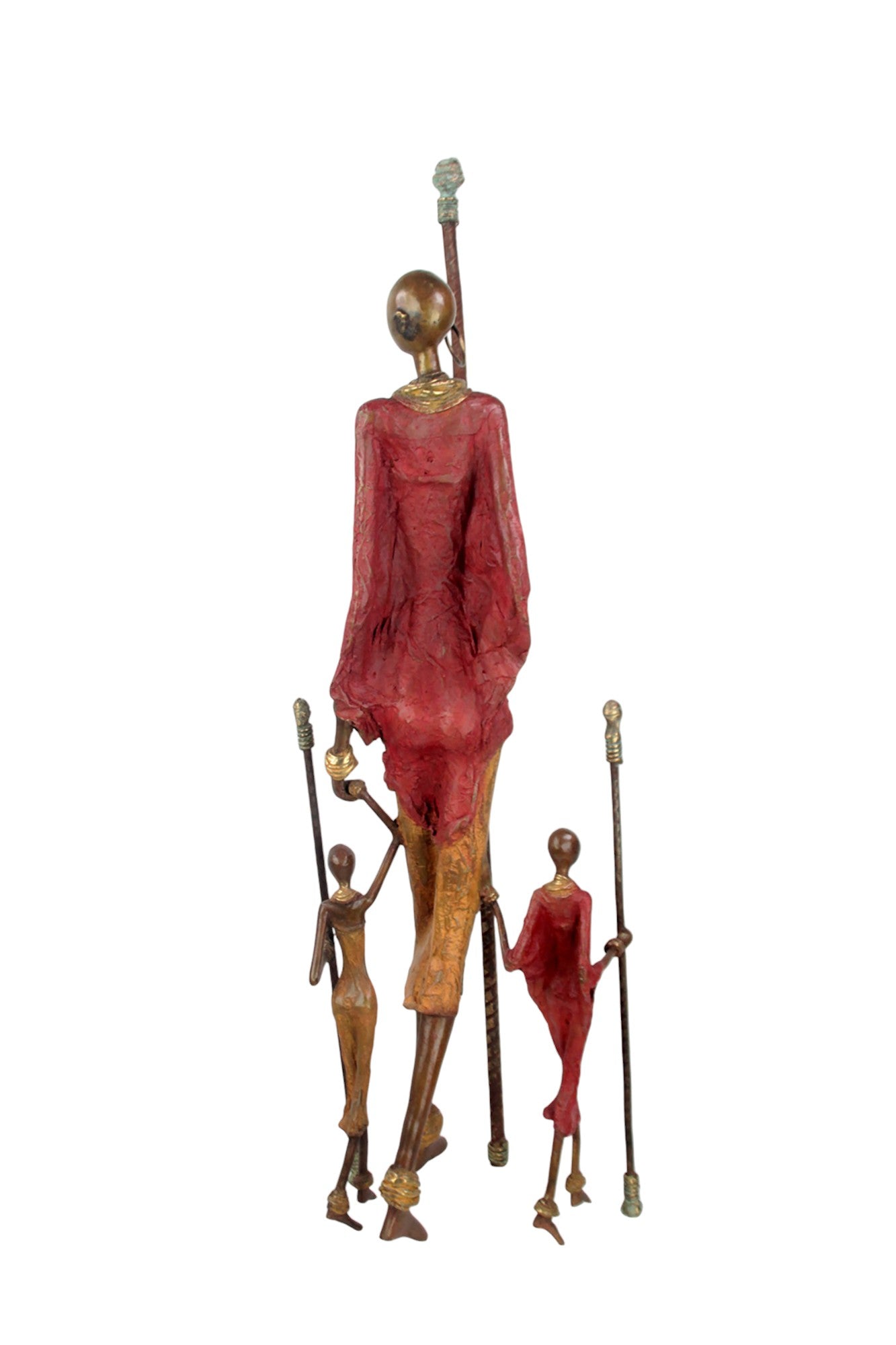 Bronze Issouf Massaïs 77 cm rouge n°1 Bronzes d&#39;Afrique