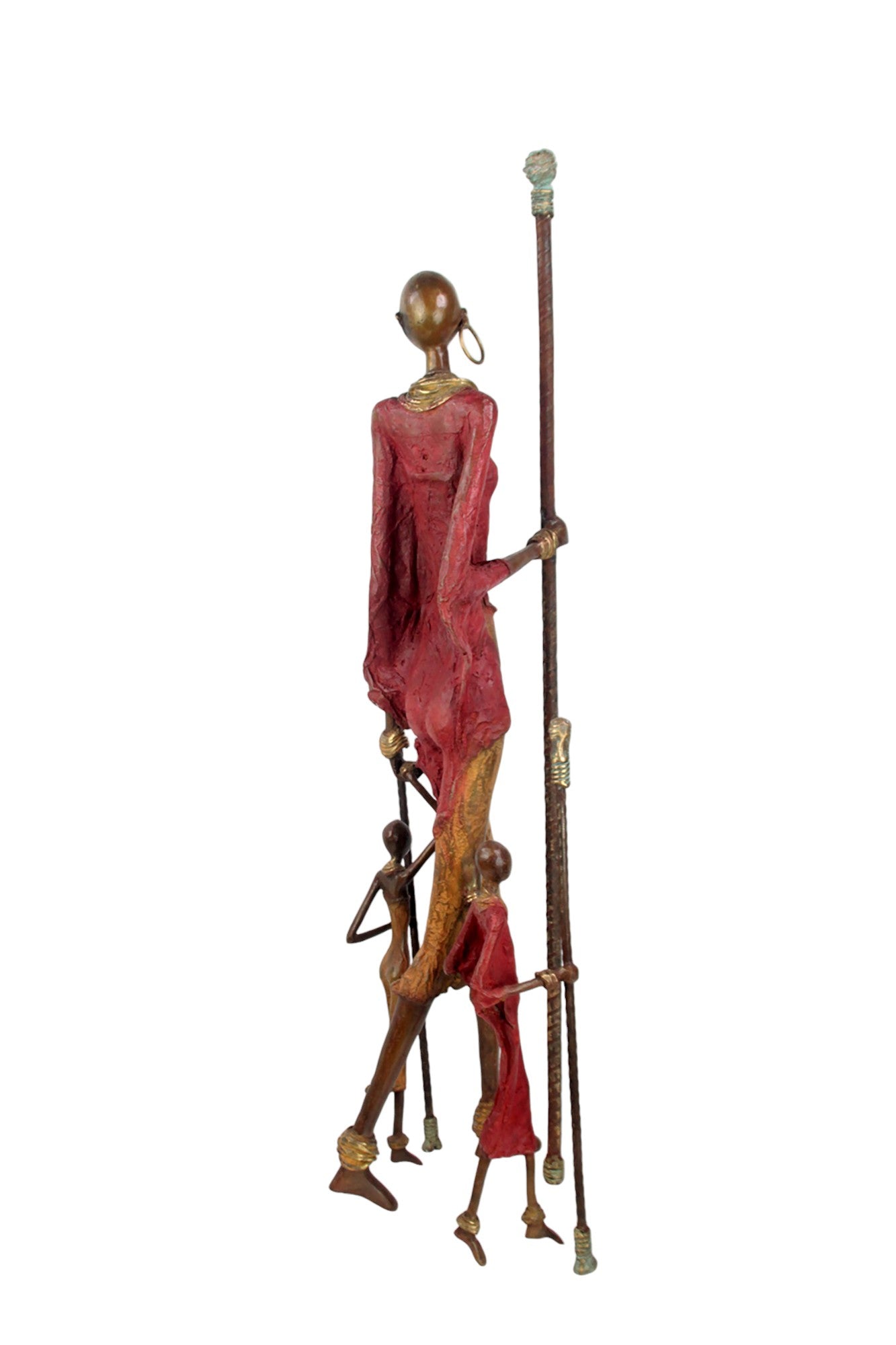 Bronze Issouf Massaïs 77 cm rouge n°1 Bronzes d&#39;Afrique