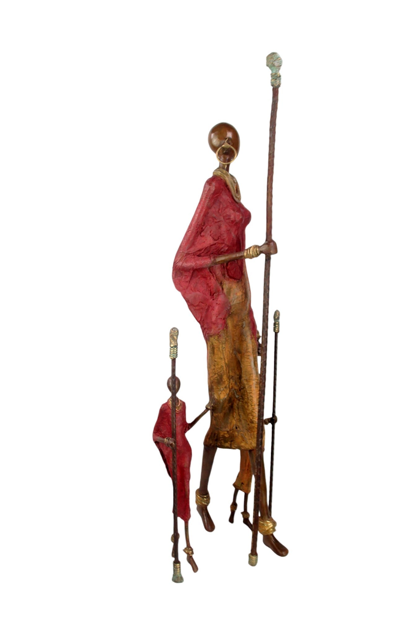 Bronze Issouf Massaïs 77 cm rouge n°1 Bronzes d&#39;Afrique