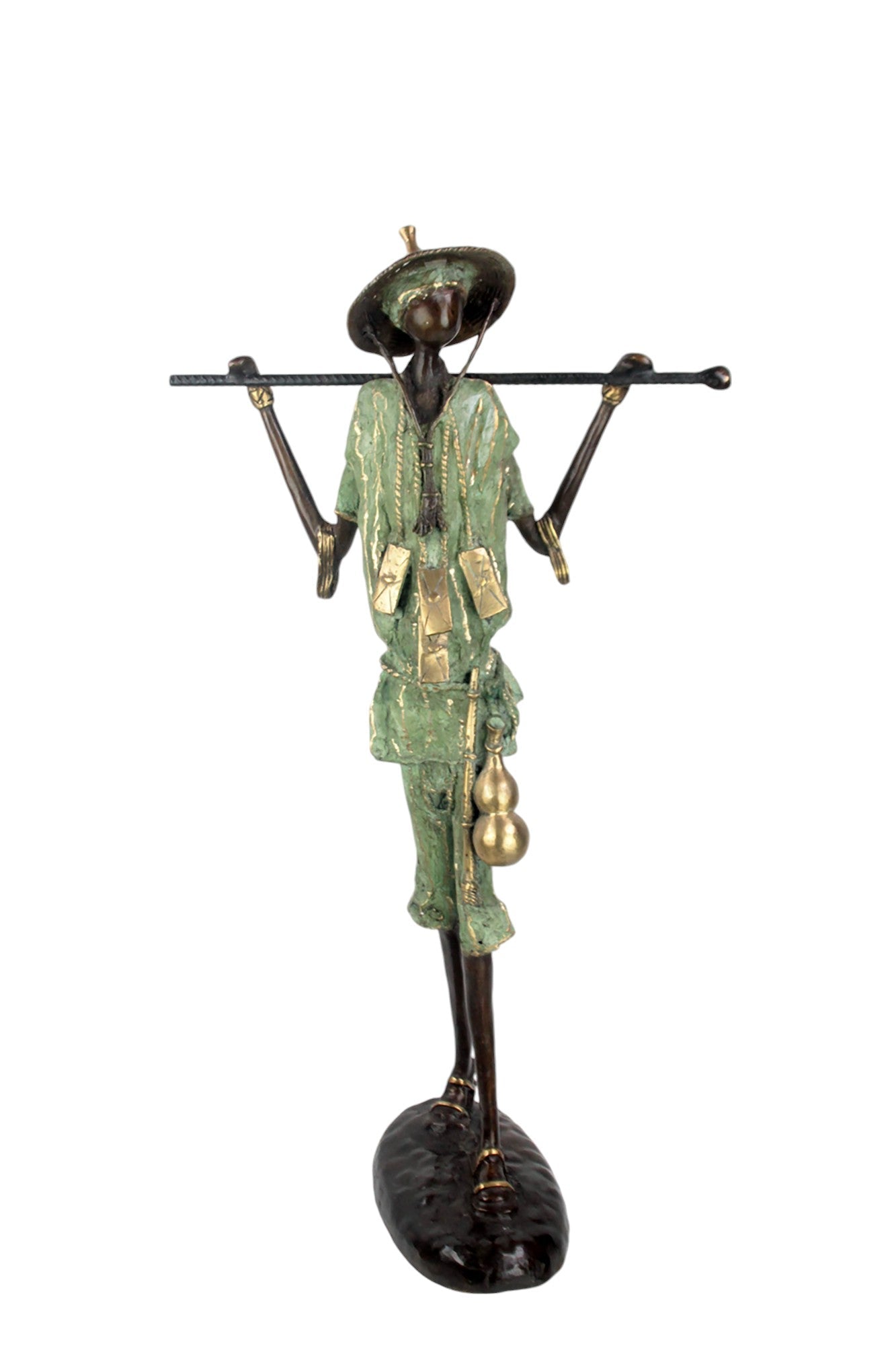 Bronze Issouf Berger Dogon 80 cm vert n°1 Bronzes d&#39;Afrique