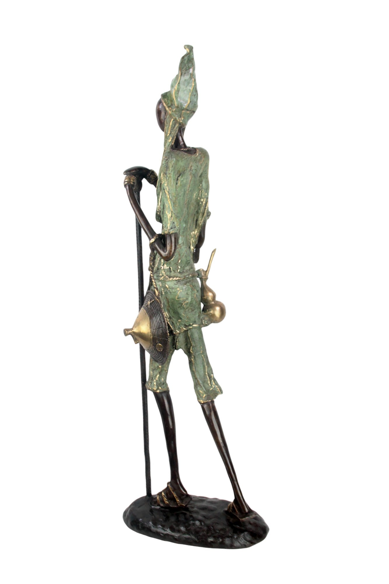 Bronze Issouf Berger Dogon 80 cm vert n°2 Bronzes d&#39;Afrique