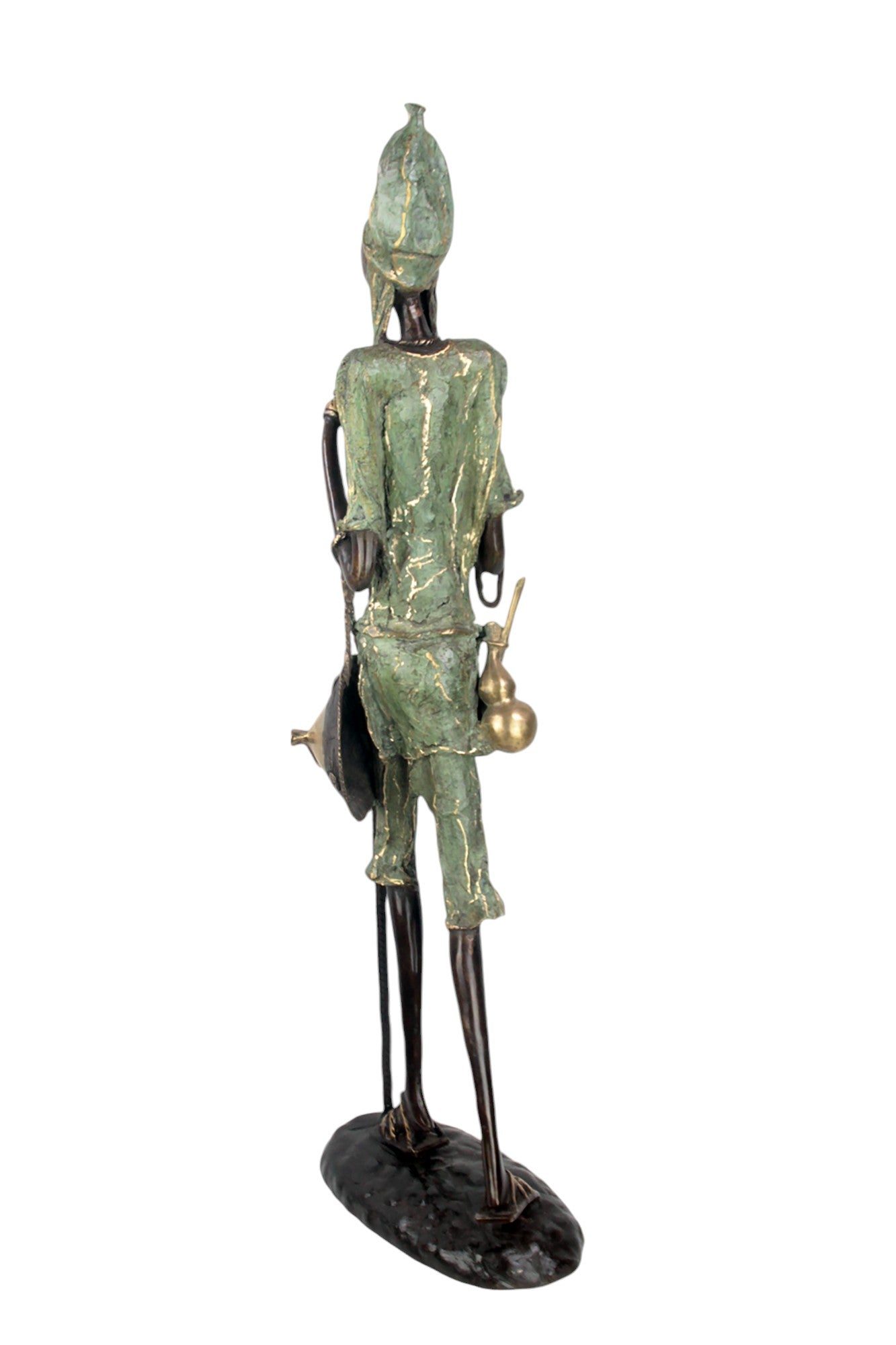 Bronze Issouf Berger Dogon 80 cm vert n°2 Bronzes d&#39;Afrique