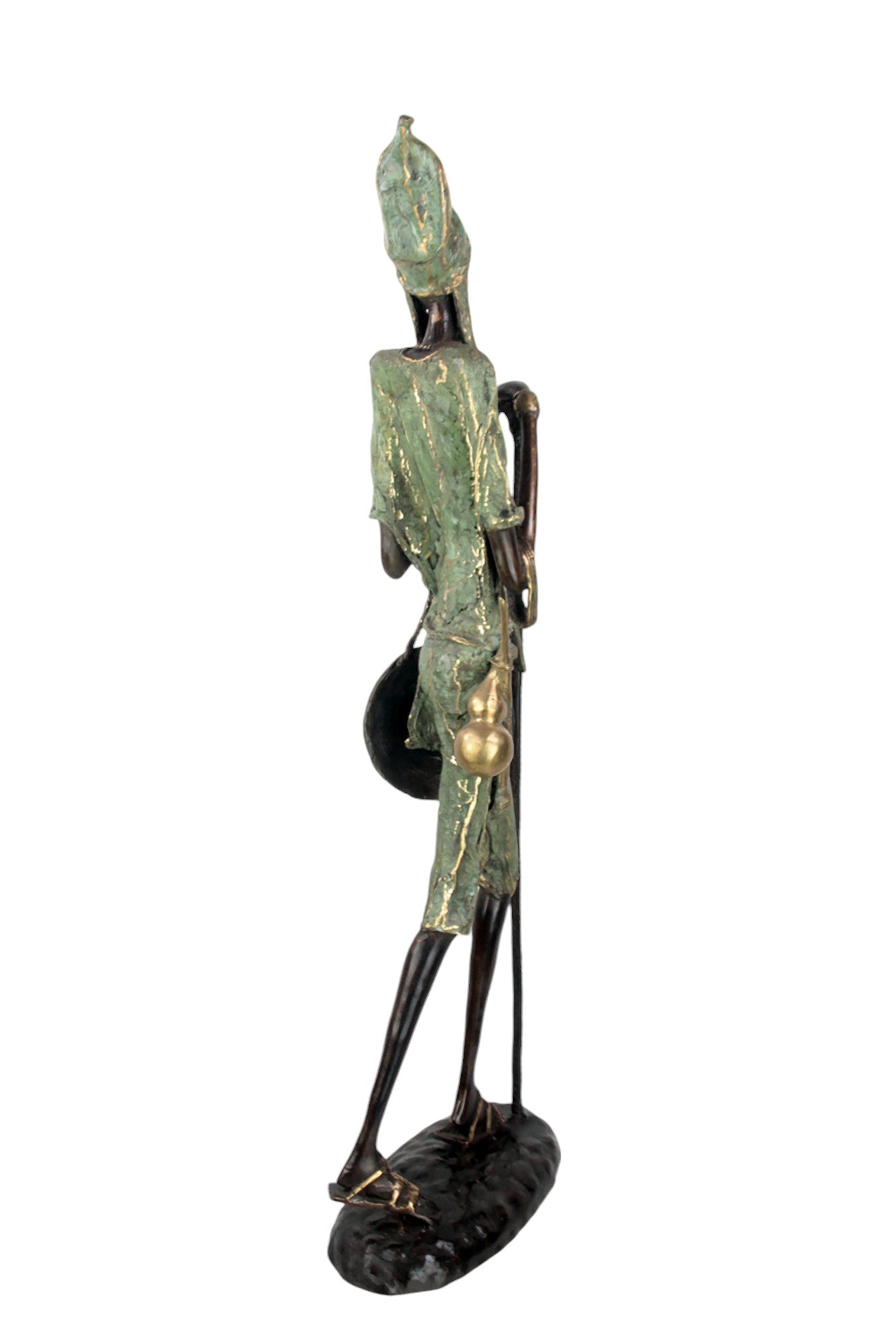 Bronze Issouf Berger Dogon 80 cm vert n°2 Bronzes d&#39;Afrique