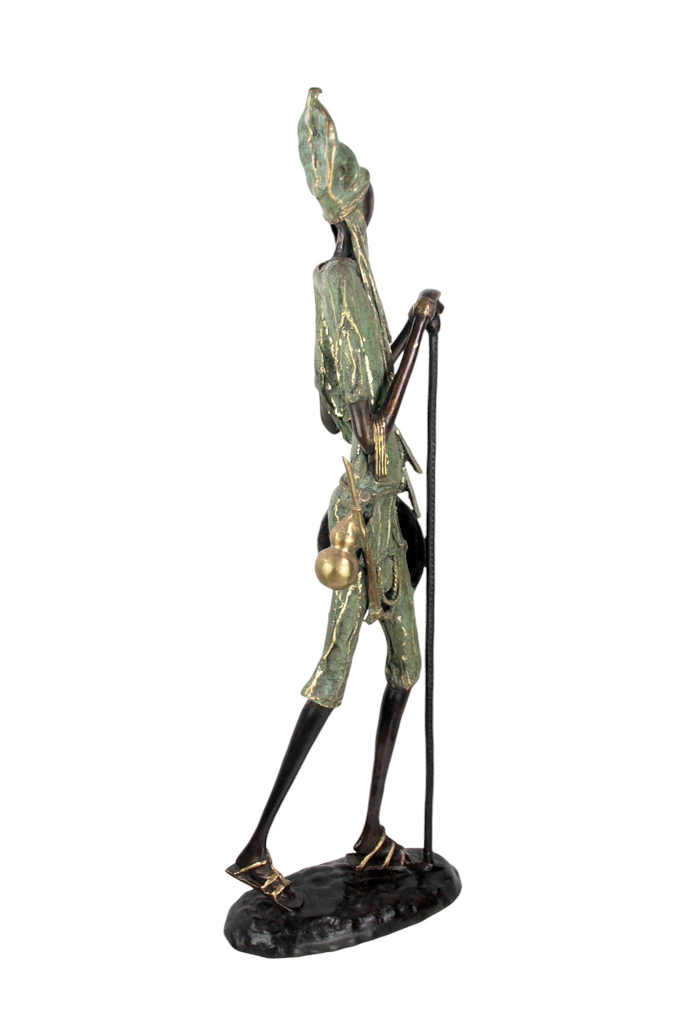 Bronze Issouf Berger Dogon 80 cm vert n°2 Bronzes d&#39;Afrique