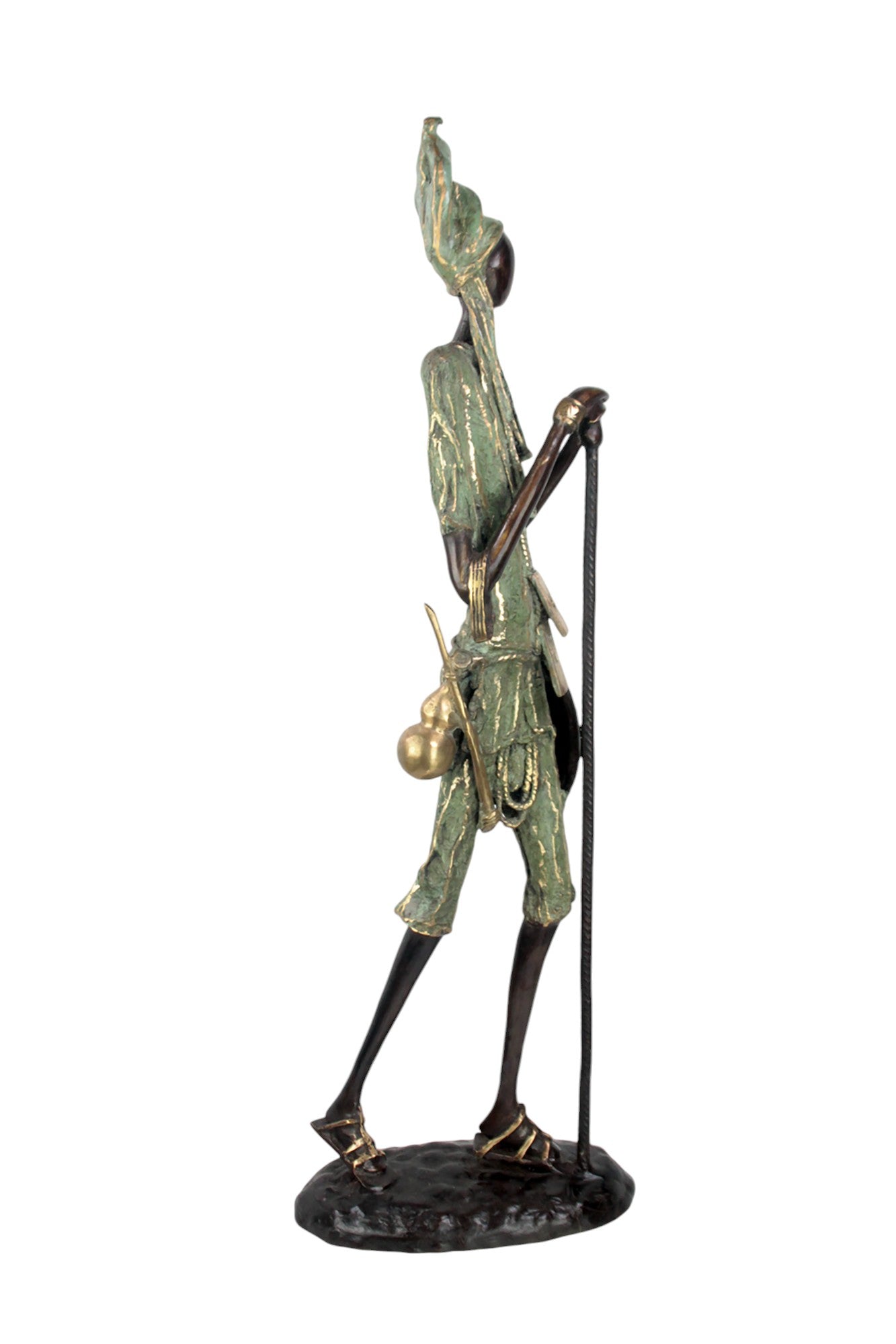 Bronze Issouf Berger Dogon 80 cm vert n°2 Bronzes d&#39;Afrique