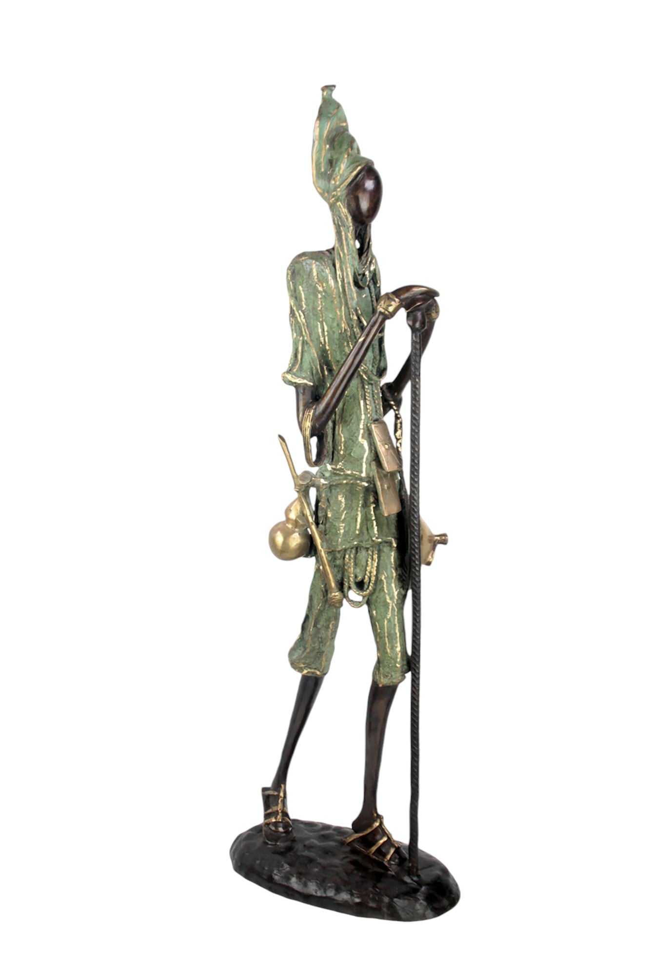 Bronze Issouf Berger Dogon 80 cm vert n°2 Bronzes d&#39;Afrique