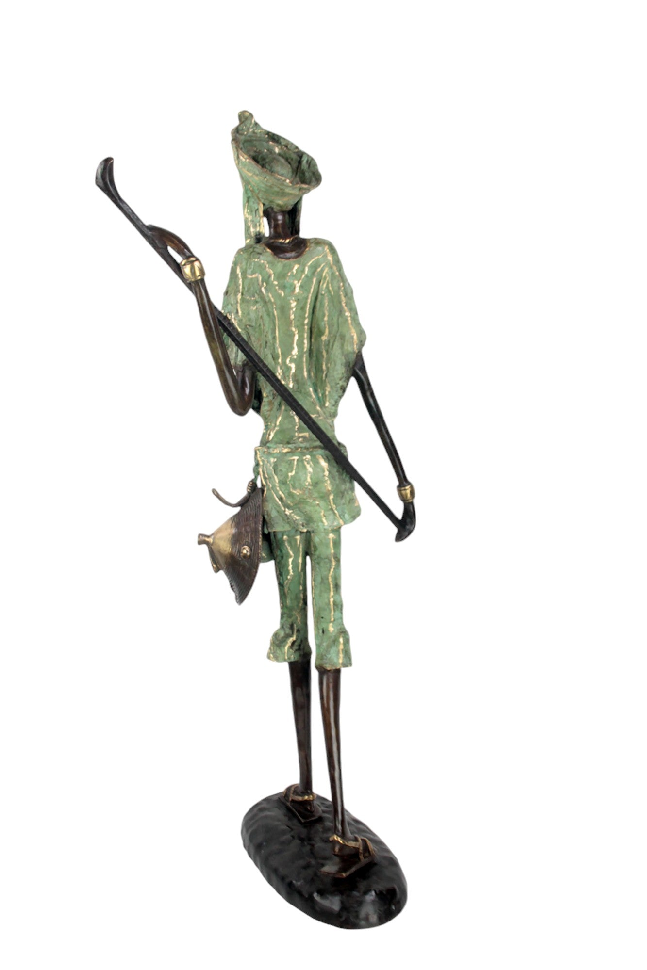 Bronze Issouf Berger Dogon 80 cm vert n°3 Bronzes d&#39;Afrique