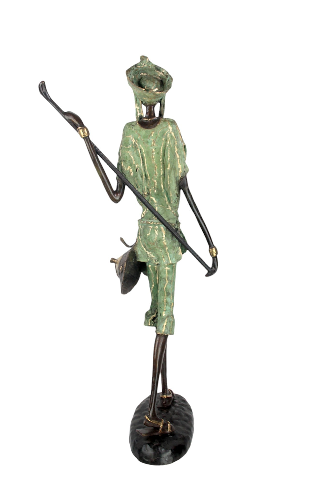 Bronze Issouf Berger Dogon 80 cm vert n°3 Bronzes d&#39;Afrique