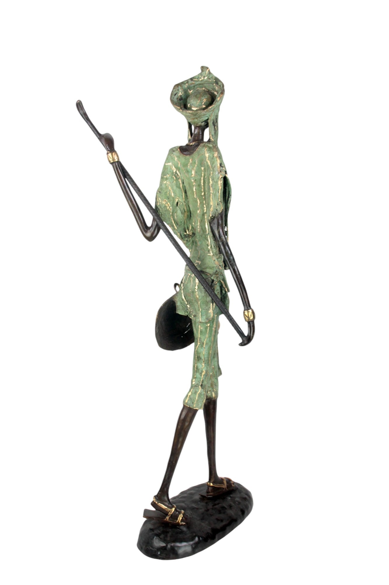 Bronze Issouf Berger Dogon 80 cm vert n°3 Bronzes d&#39;Afrique