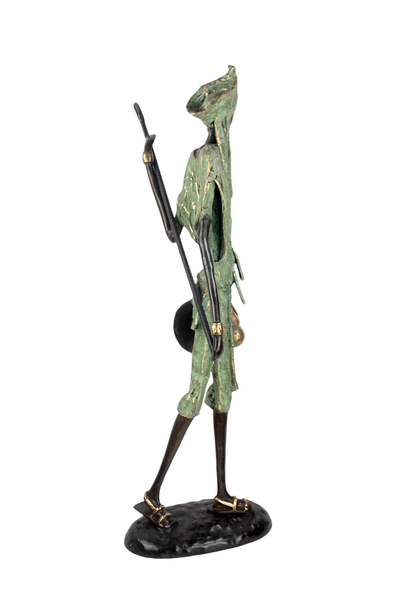 Bronze Issouf Berger Dogon 80 cm vert n°3 Bronzes d&#39;Afrique