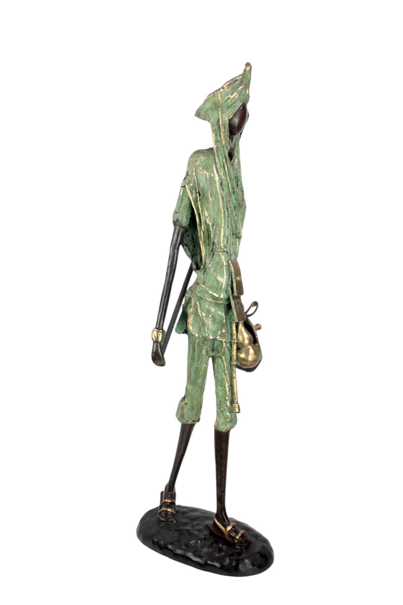 Bronze Issouf Berger Dogon 80 cm vert n°3 Bronzes d&#39;Afrique