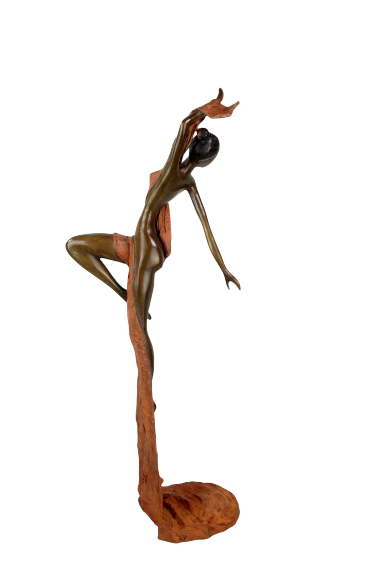 Bronze Issouf danseuse 70 cm marron n°1 Bronzes d&#39;Afrique