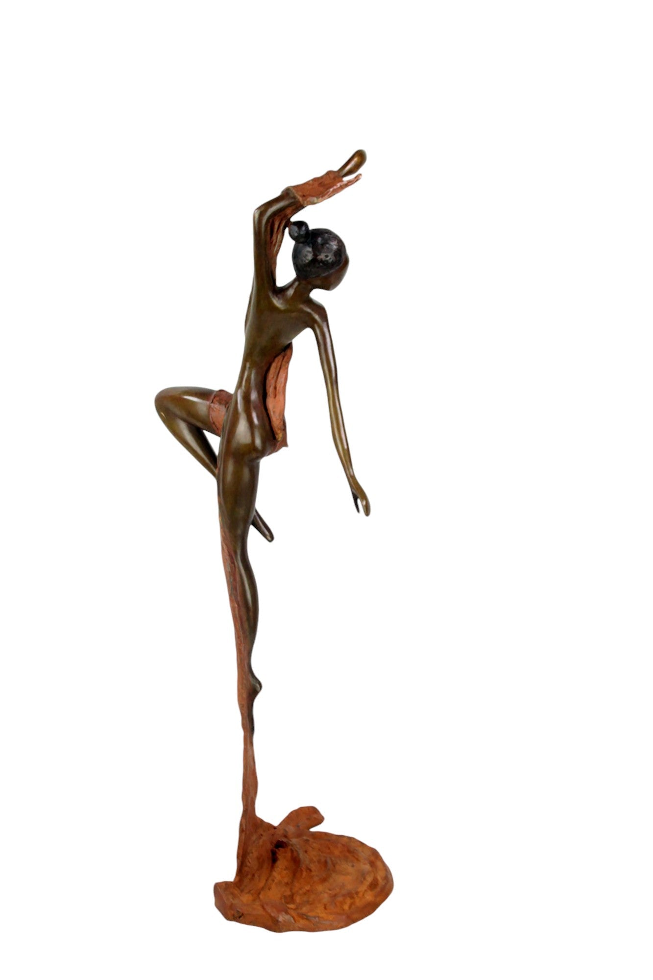 Bronze Issouf danseuse 70 cm marron n°1 Bronzes d&#39;Afrique