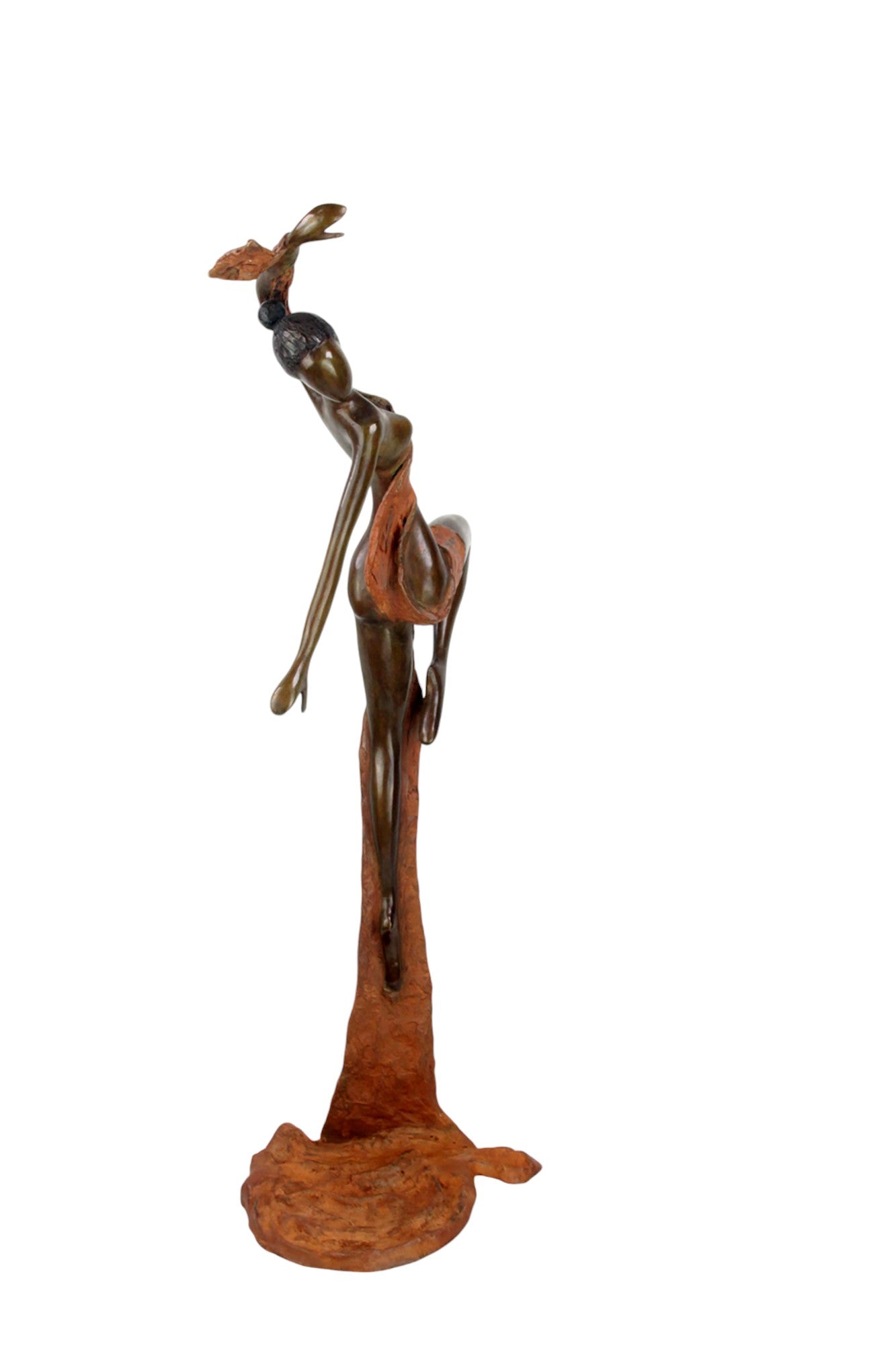 Bronze Issouf danseuse 70 cm marron n°1 Bronzes d&#39;Afrique