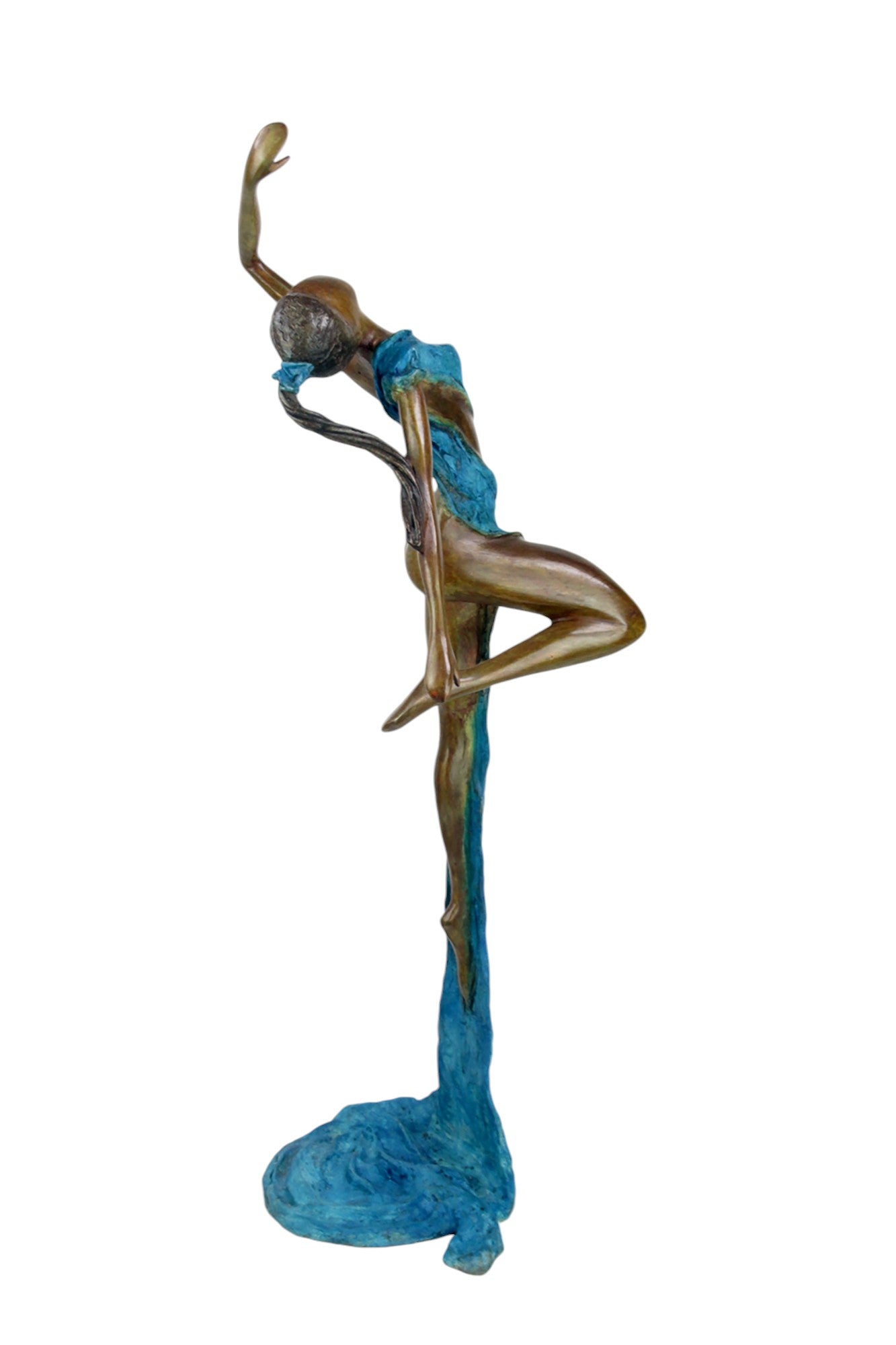 Bronze Issouf danseuse 70 cm bleu n°2 Bronzes d&#39;Afrique
