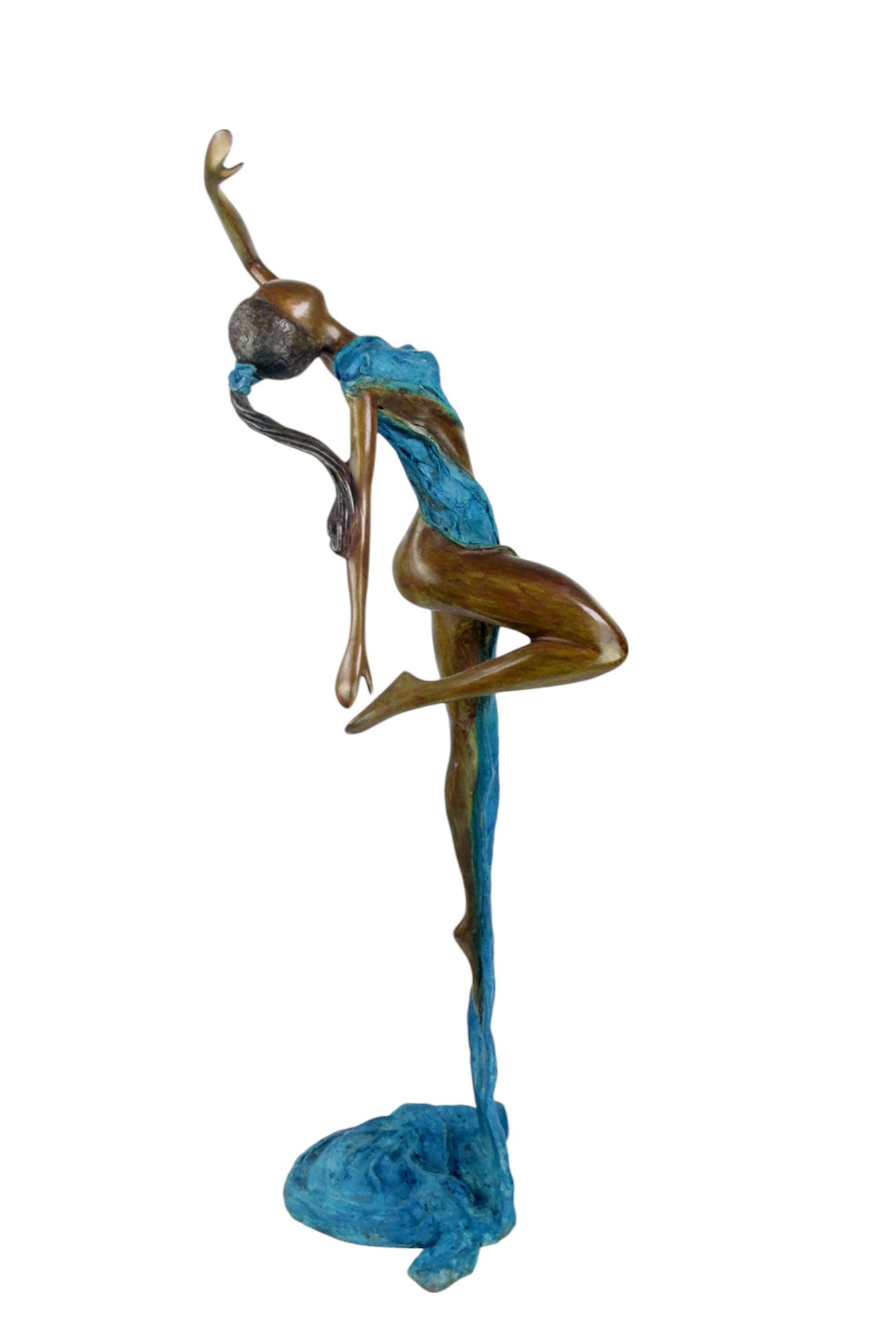 Bronze Issouf danseuse 70 cm bleu n°2 Bronzes d&#39;Afrique