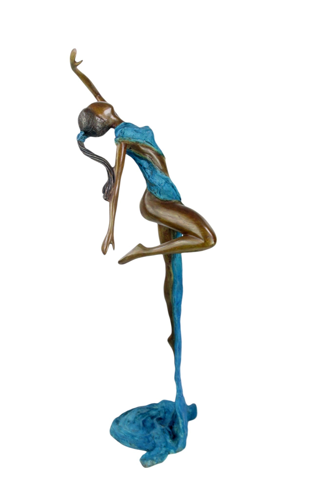 Bronze Issouf danseuse 70 cm bleu n°2 Bronzes d&#39;Afrique