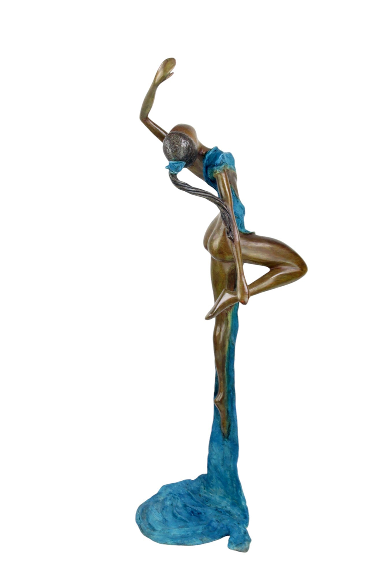 Bronze Issouf danseuse 70 cm bleu n°2 Bronzes d&#39;Afrique