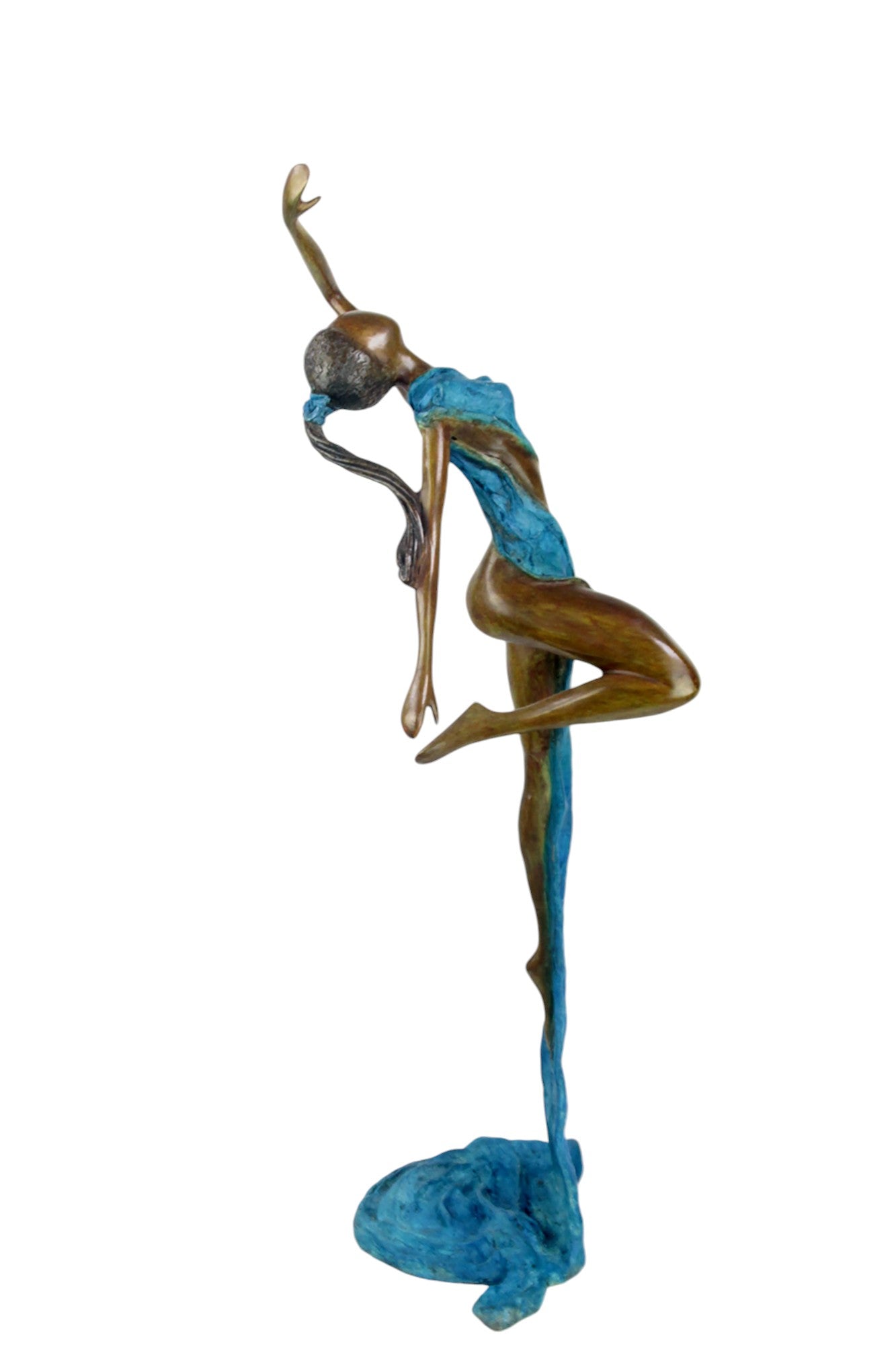 Bronze Issouf danseuse 70 cm bleu n°2 Bronzes d&#39;Afrique