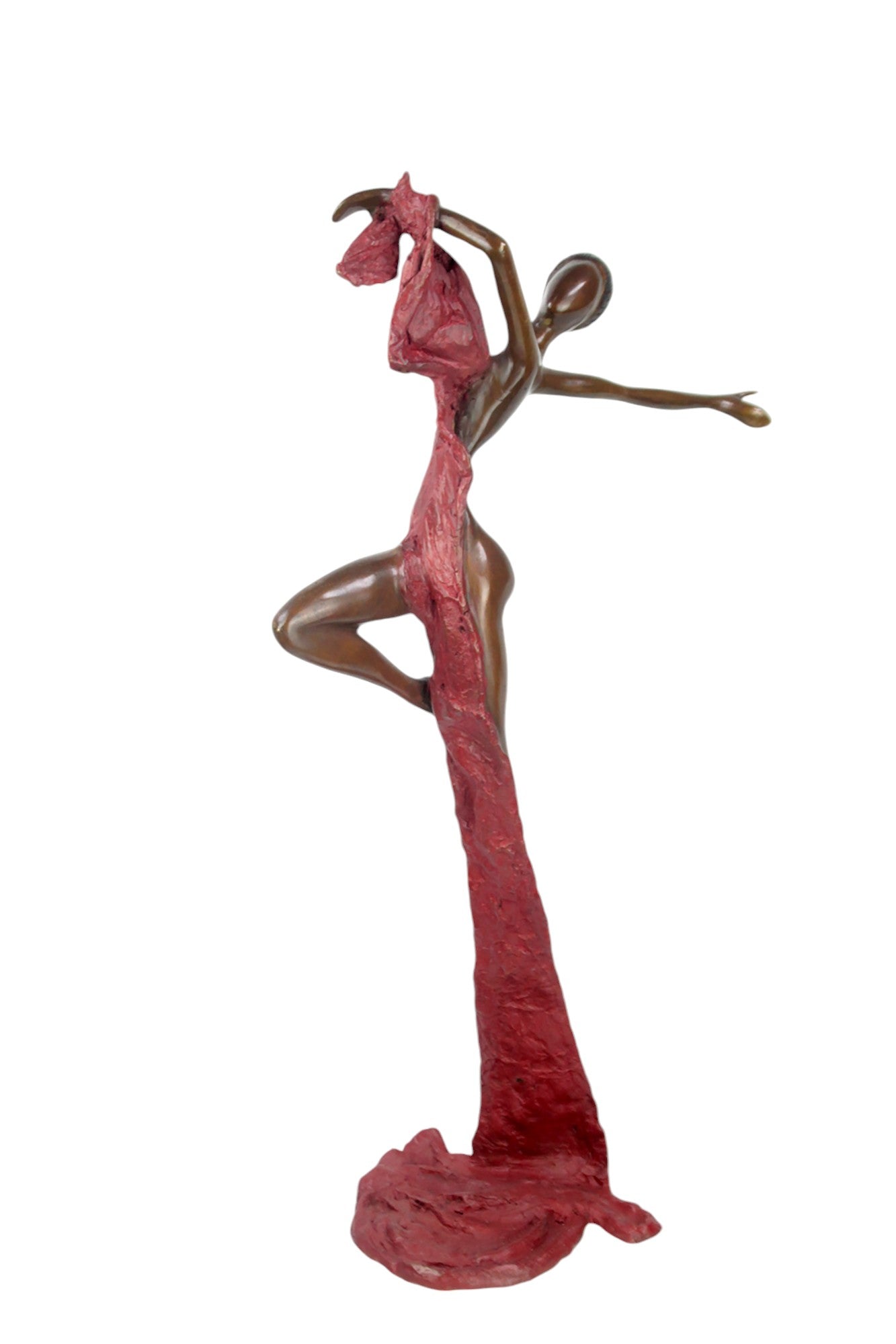 Bronze Issouf danseuse 70 cm rouge n°1 Bronzes d&#39;Afrique