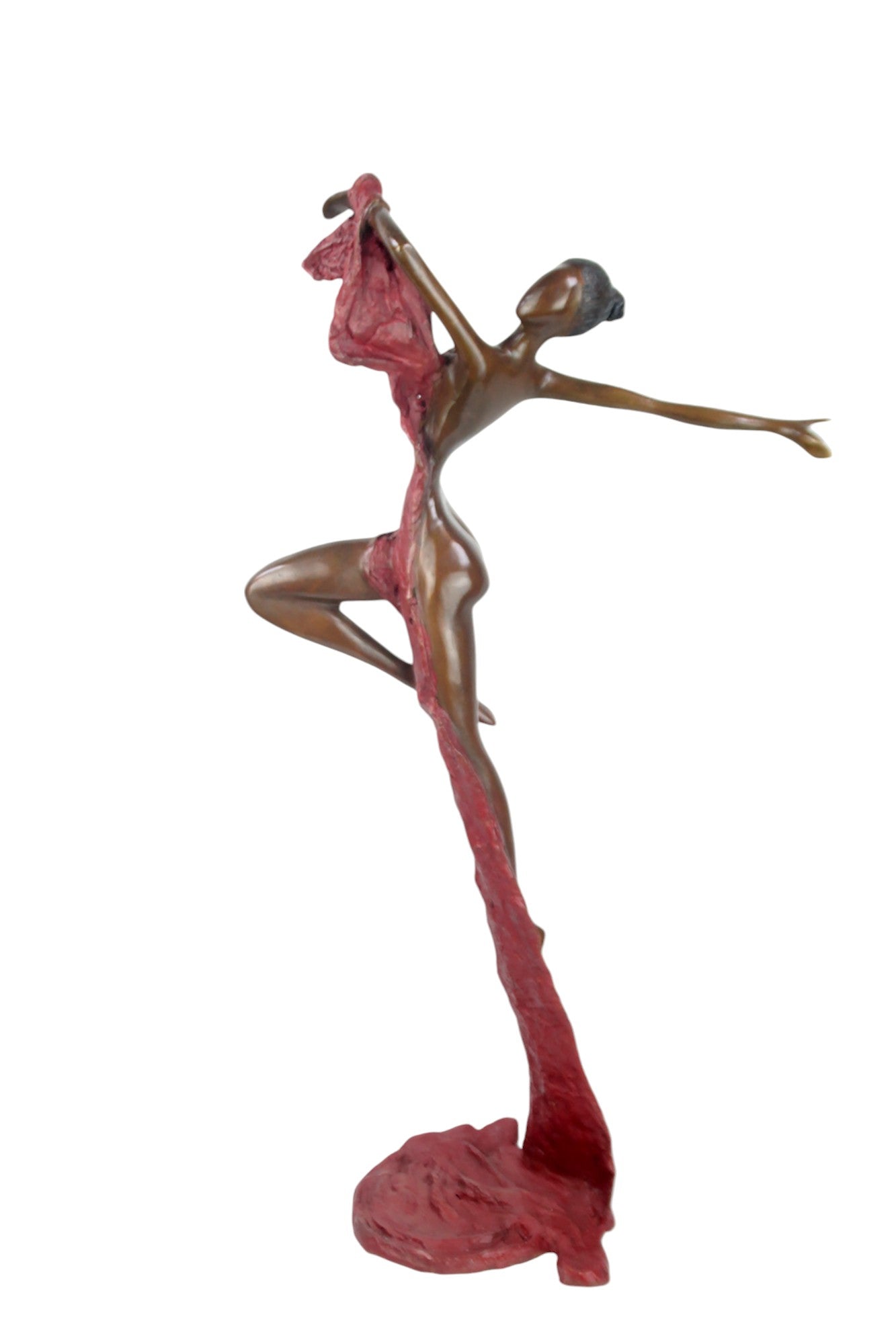 Bronze Issouf danseuse 70 cm rouge n°1 Bronzes d&#39;Afrique