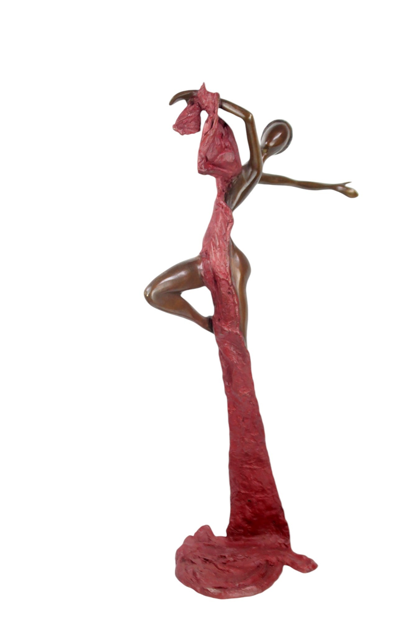 Bronze Issouf danseuse 70 cm rouge n°1 Bronzes d&#39;Afrique