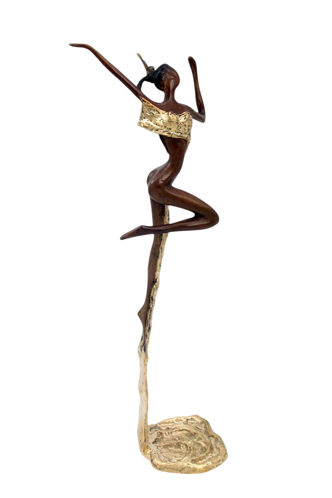 Bronze Issouf danseuse 50 cm doré n°1 Bronzes d'Afrique