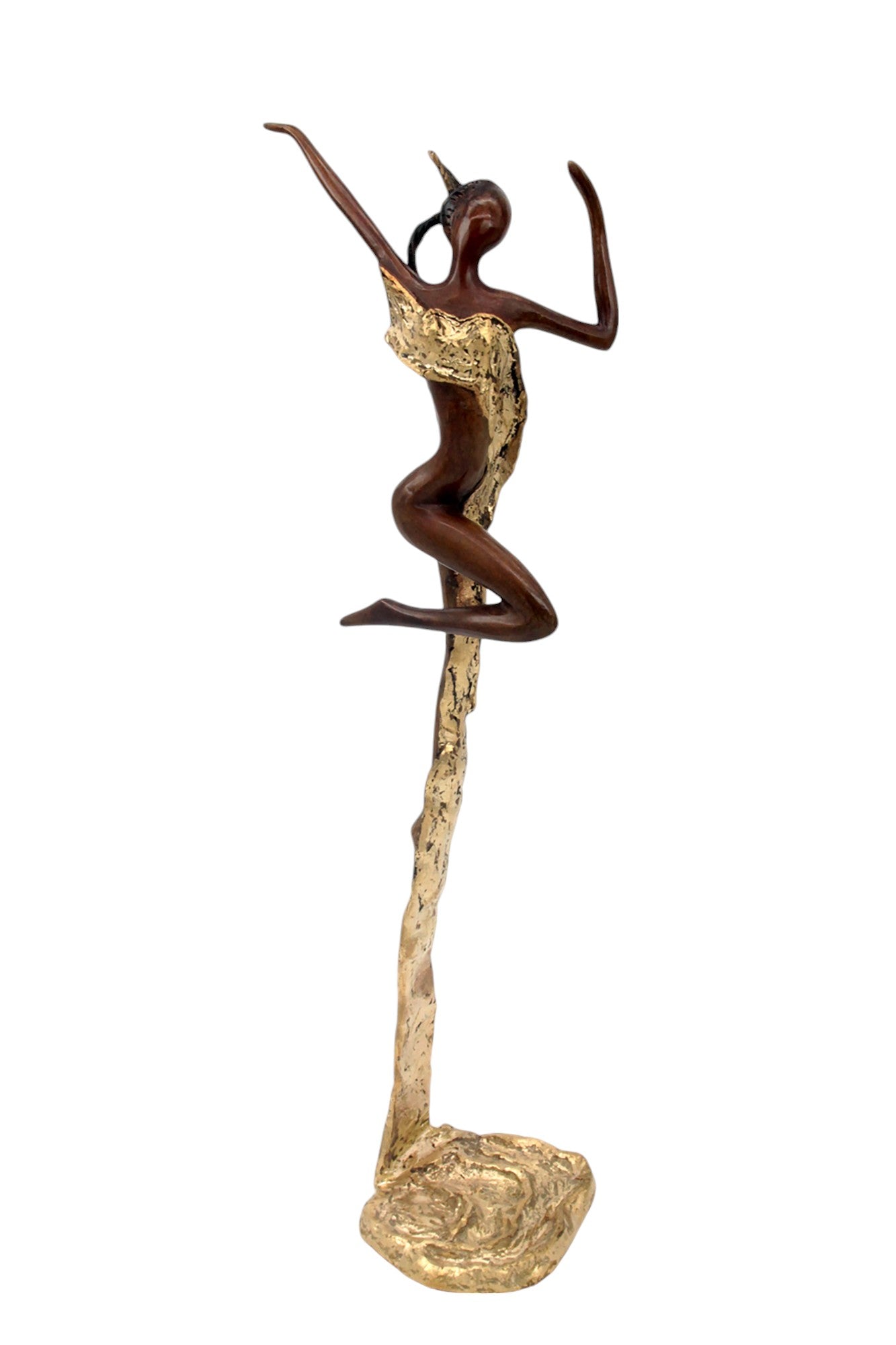 Bronze Issouf danseuse 50 cm doré n°1 Bronzes d'Afrique