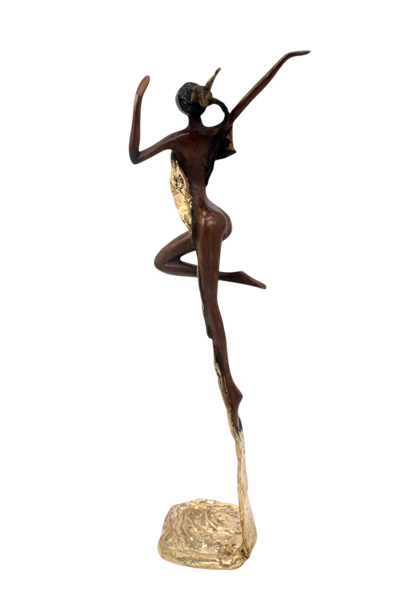 Bronze Issouf danseuse 50 cm doré n°1 Bronzes d&#39;Afrique