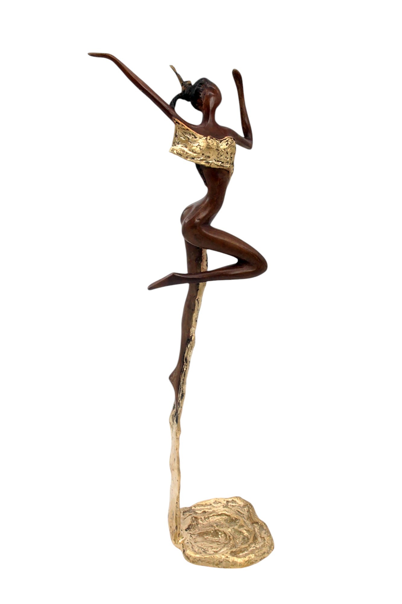 Bronze Issouf danseuse 50 cm doré n°1 Bronzes d'Afrique