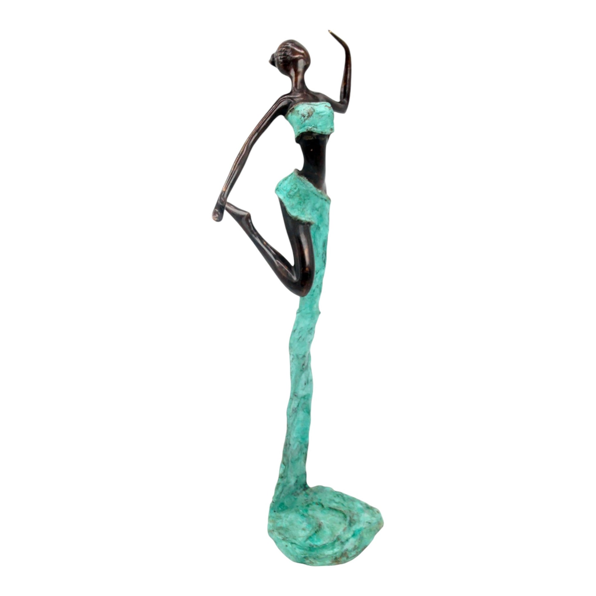 Bronze Issouf danseuse 50 cm turquoise n°1 Bronzes d'Afrique