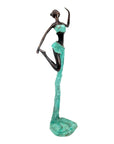 Bronze Issouf danseuse 50 cm turquoise n°1 Bronzes d'Afrique