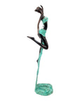 Bronze Issouf danseuse 50 cm turquoise n°1 Bronzes d'Afrique