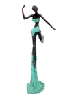 Bronze Issouf danseuse 50 cm turquoise n°1 Bronzes d'Afrique