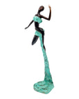 Bronze Issouf danseuse 50 cm turquoise n°1 Bronzes d'Afrique
