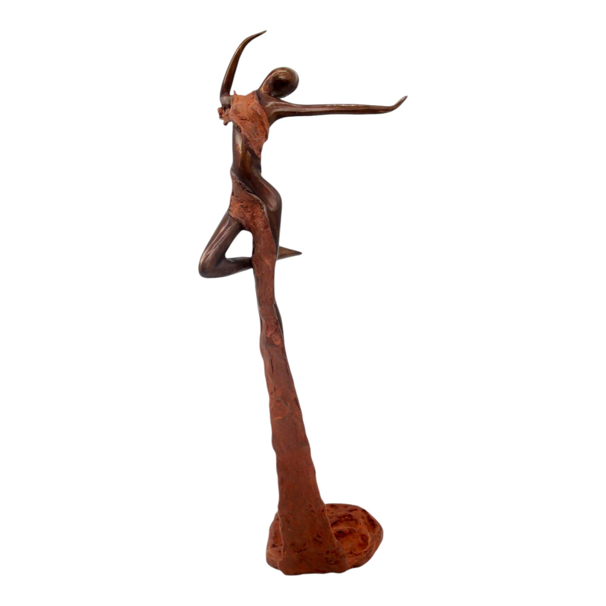 Bronze Issouf danseuse 50 cm marron n°1 Bronzes d'Afrique
