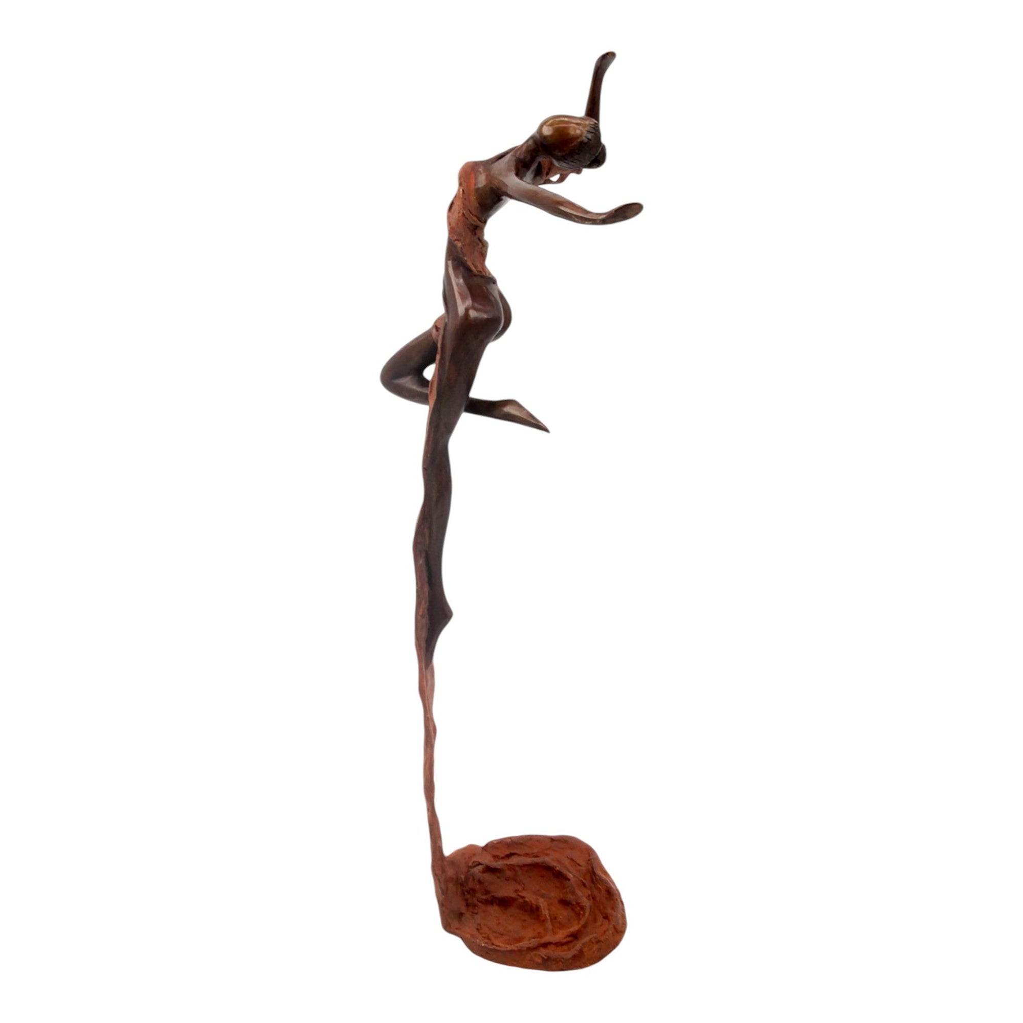 Bronze Issouf danseuse 50 cm marron n°1 Bronzes d'Afrique