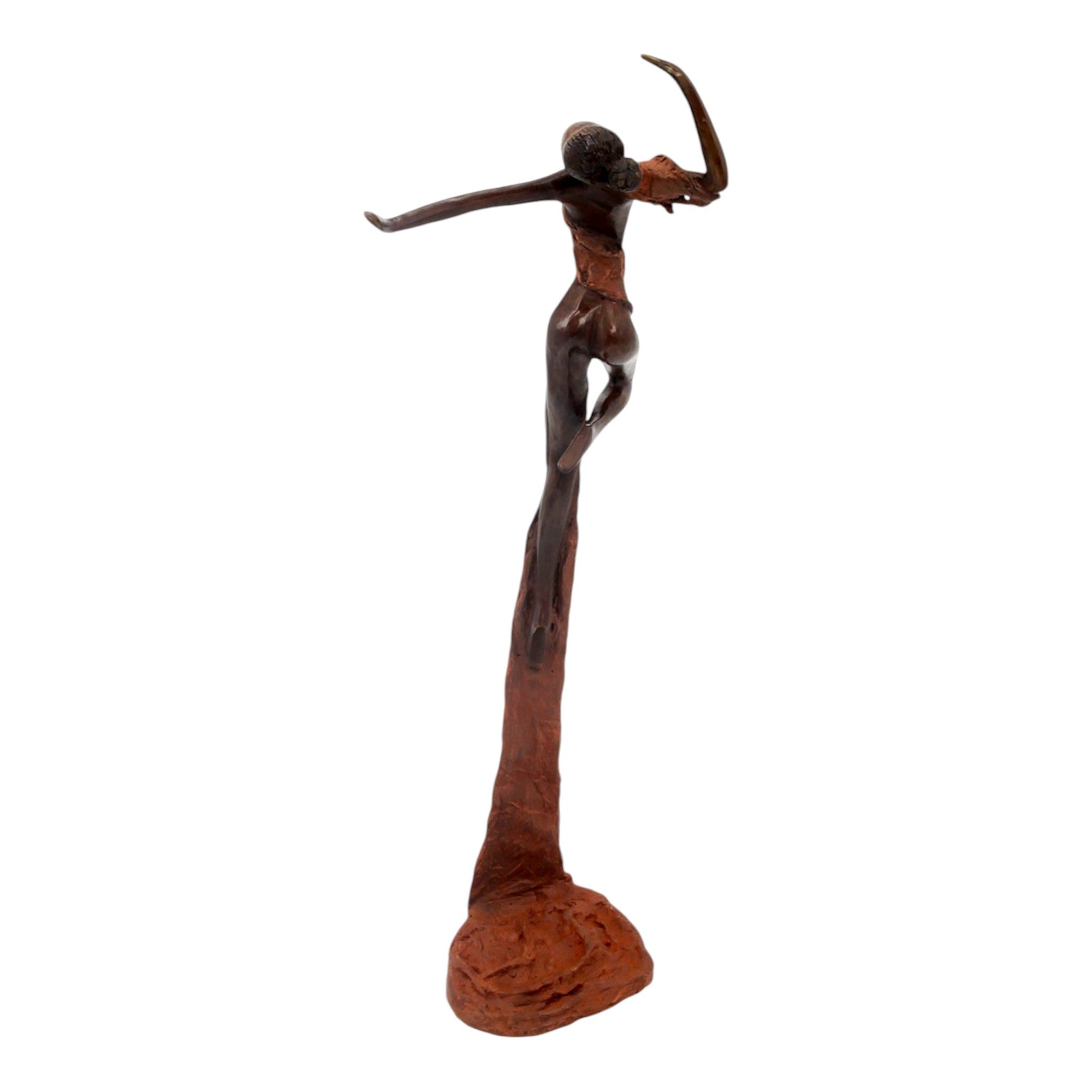 Bronze Issouf danseuse 50 cm marron n°1 Bronzes d'Afrique