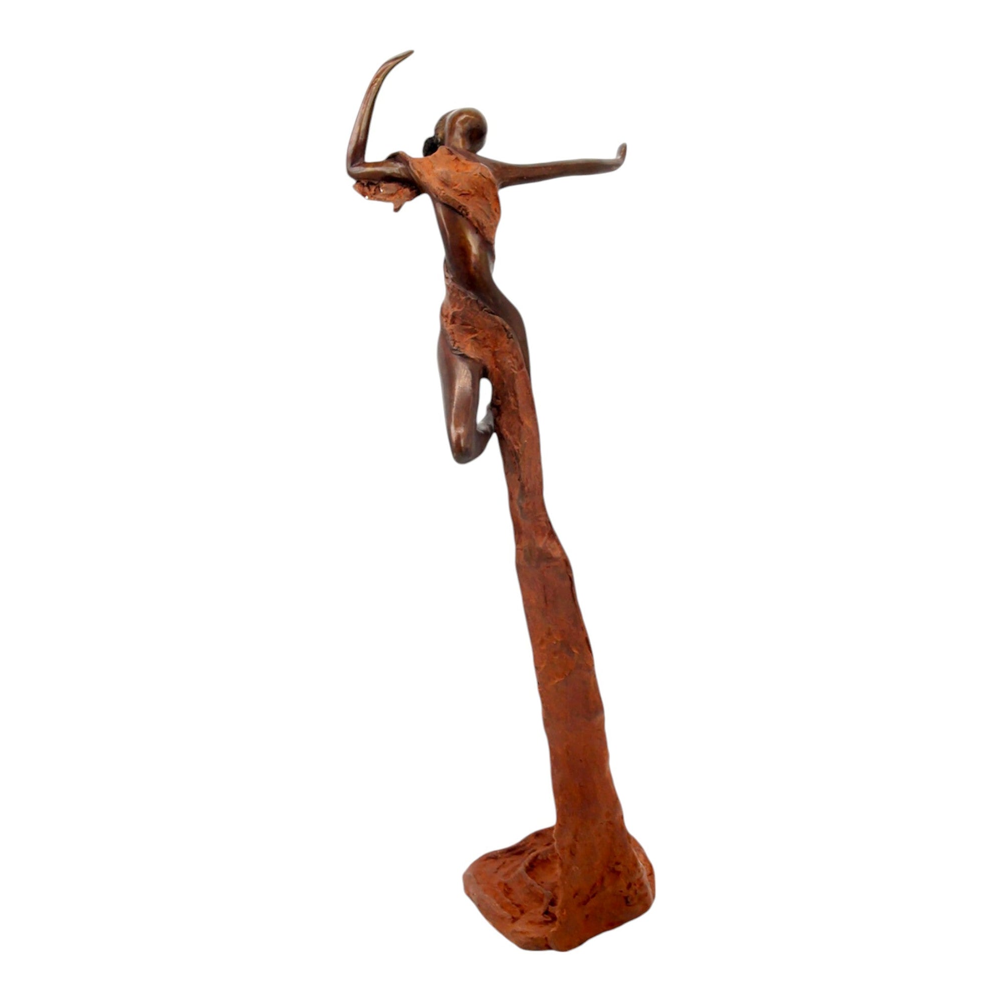 Bronze Issouf danseuse 50 cm marron n°1 Bronzes d&#39;Afrique