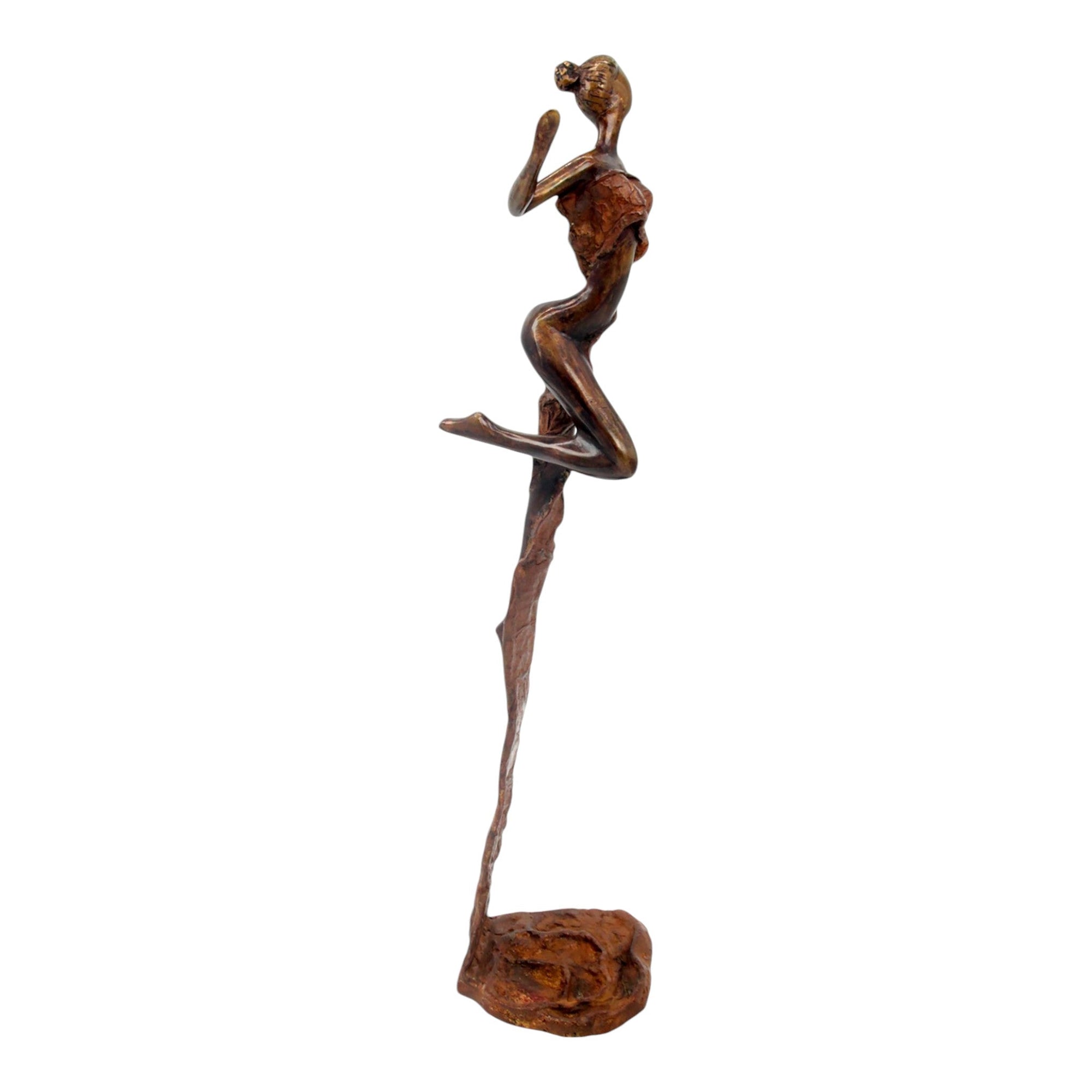 Bronze Issouf danseuse 50 cm marron n°2 Bronzes d'Afrique