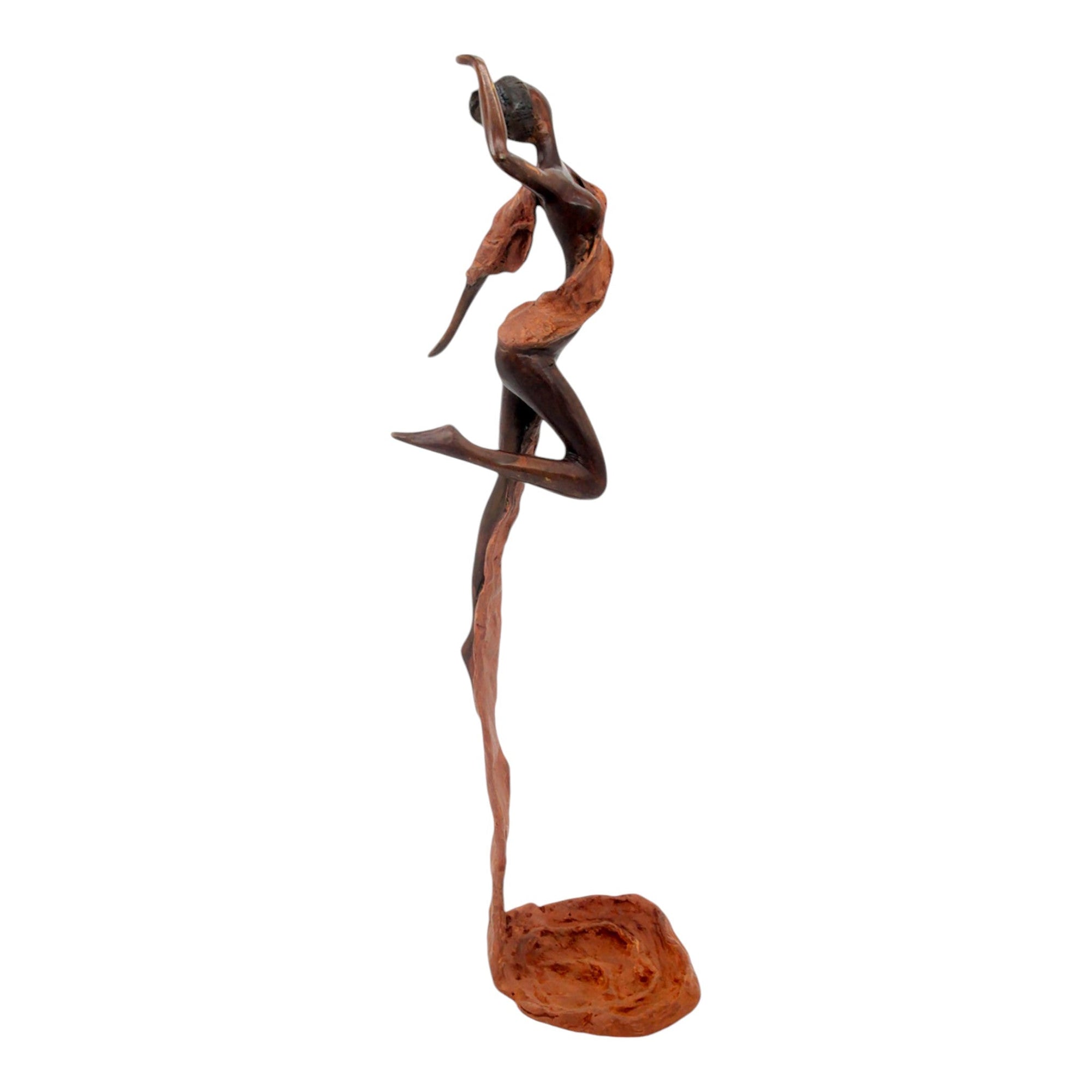 Bronze Issouf danseuse 50 cm marron n°3 Bronzes d'Afrique
