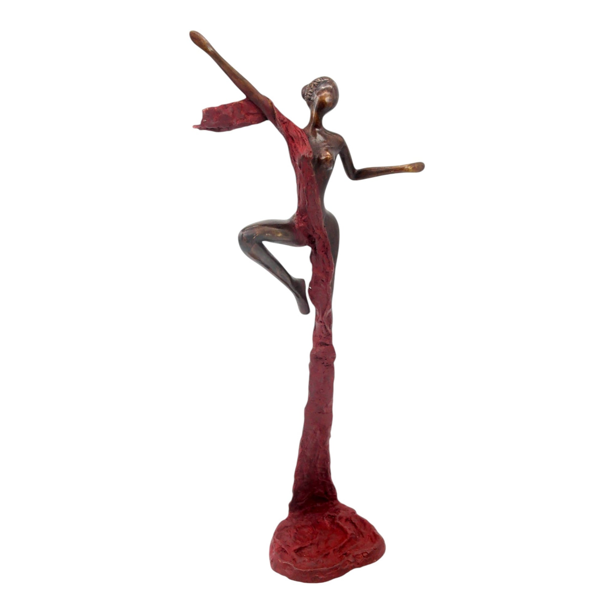 Bronze Issouf danseuse 50 cm rouge n°1 Bronzes d&#39;Afrique