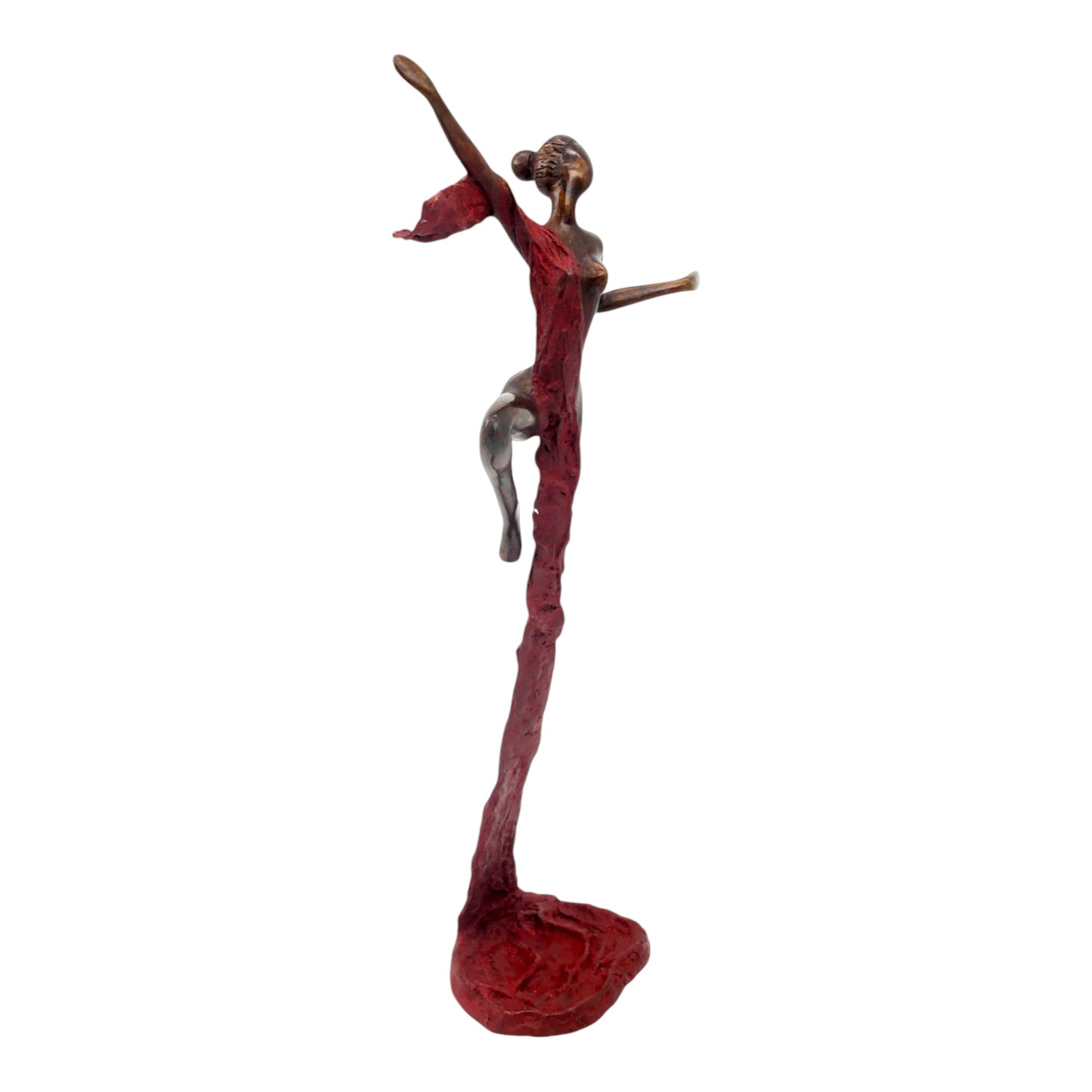 Bronze Issouf danseuse 50 cm rouge n°1 Bronzes d&#39;Afrique