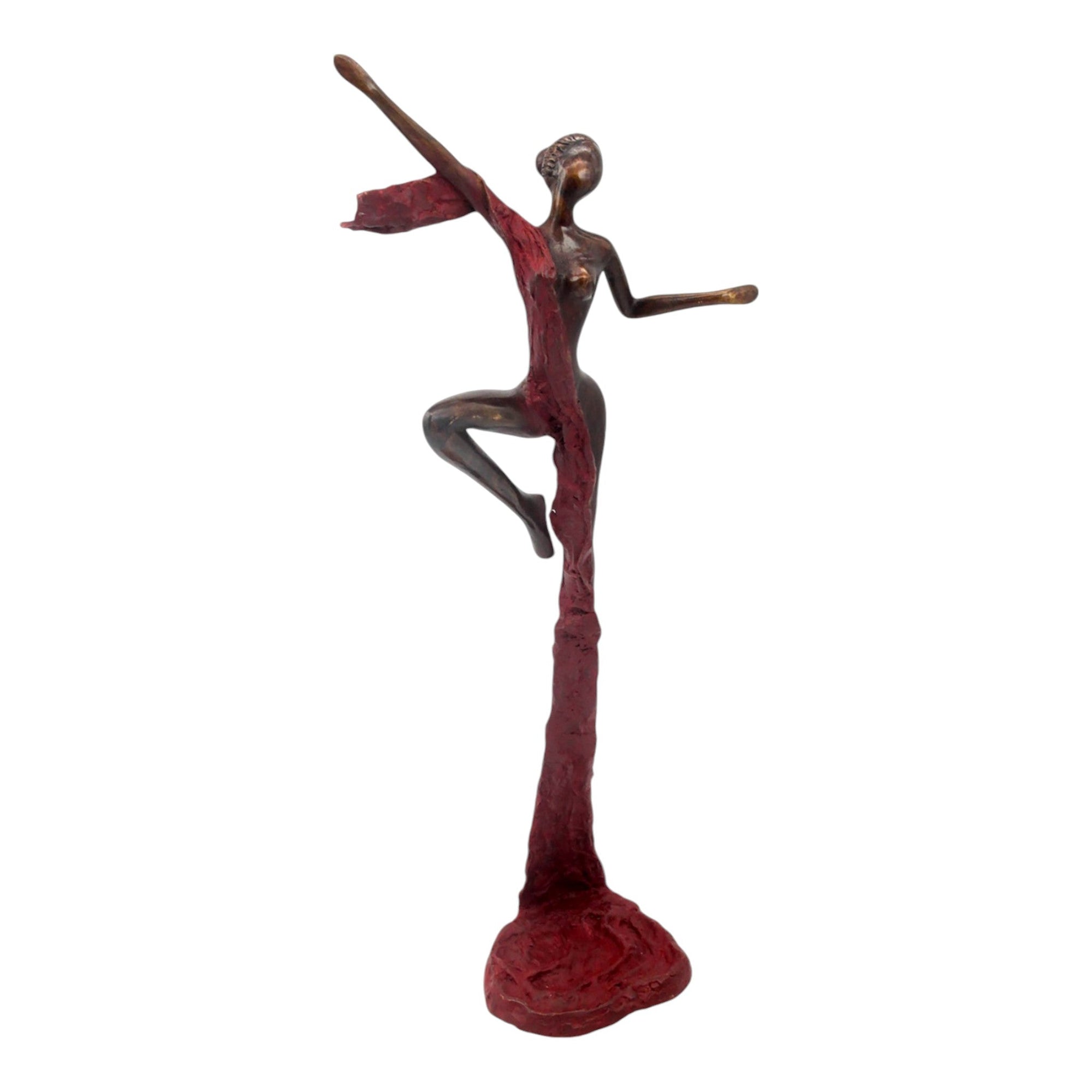 Bronze Issouf danseuse 50 cm rouge n°1 Bronzes d&#39;Afrique
