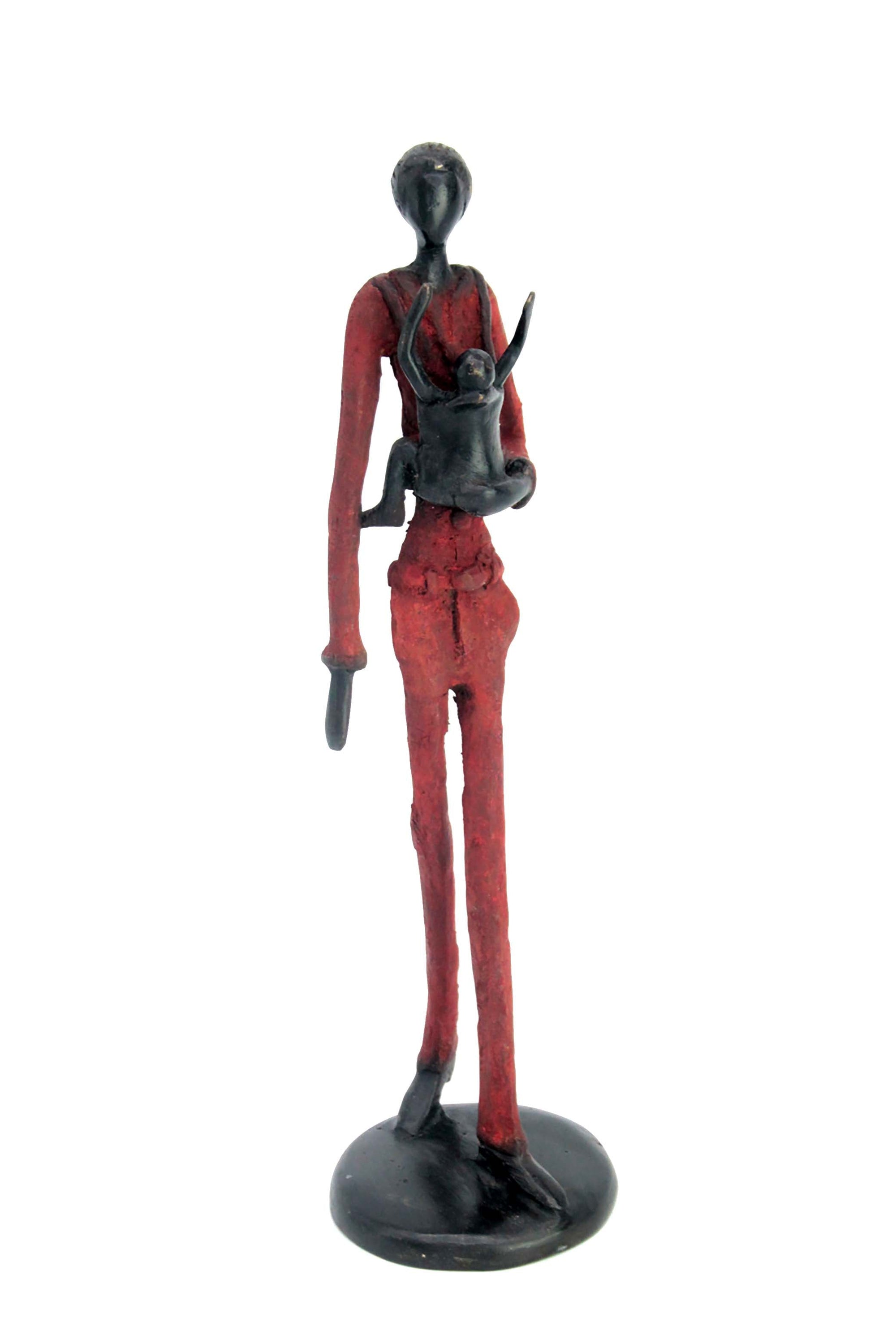 Homme 35 cm rouge n°1 Bronzes d&#39;Afrique